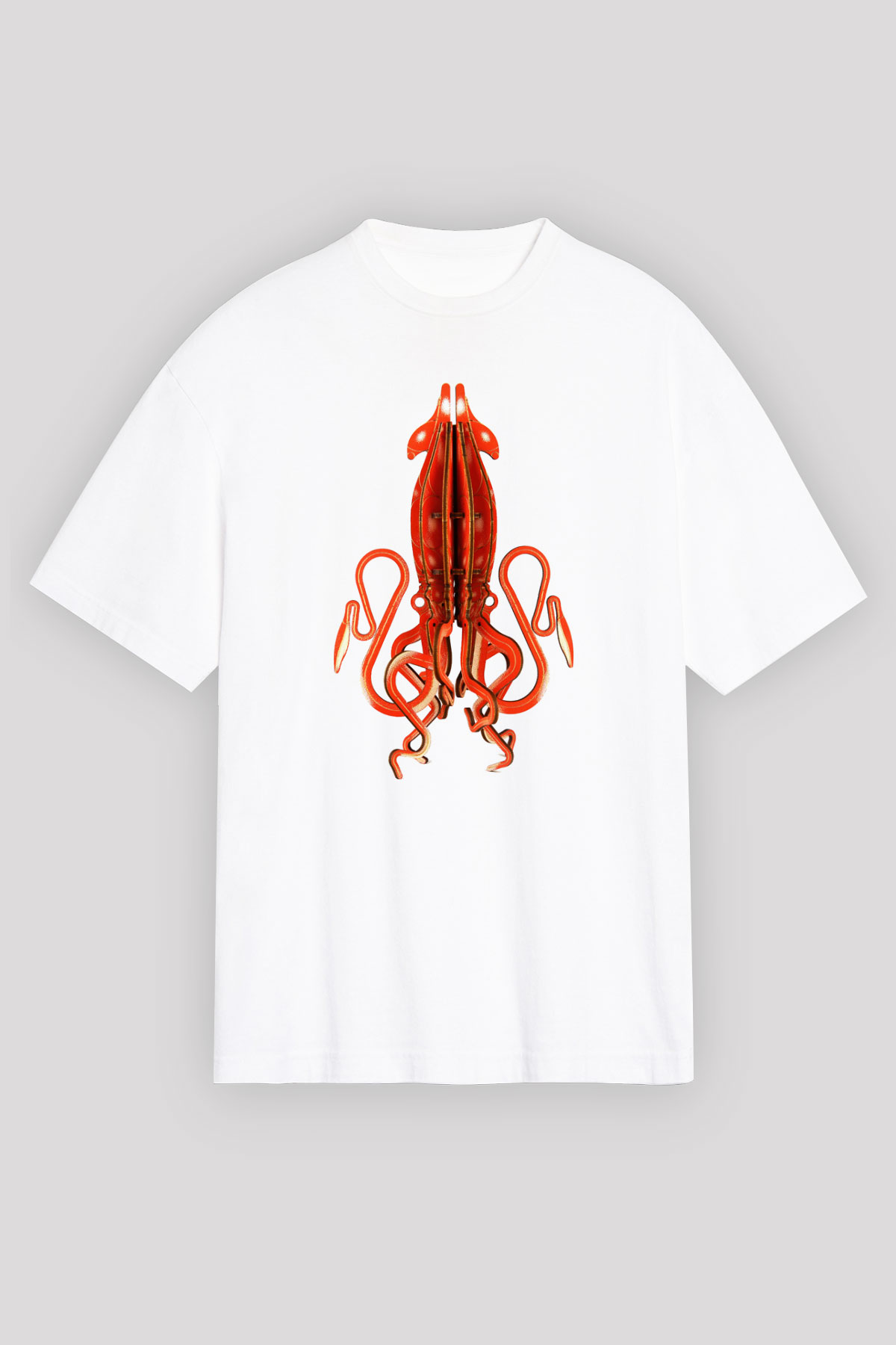 Deniz canlıları Beyaz Unisex Oversize Tişört T-Shirt