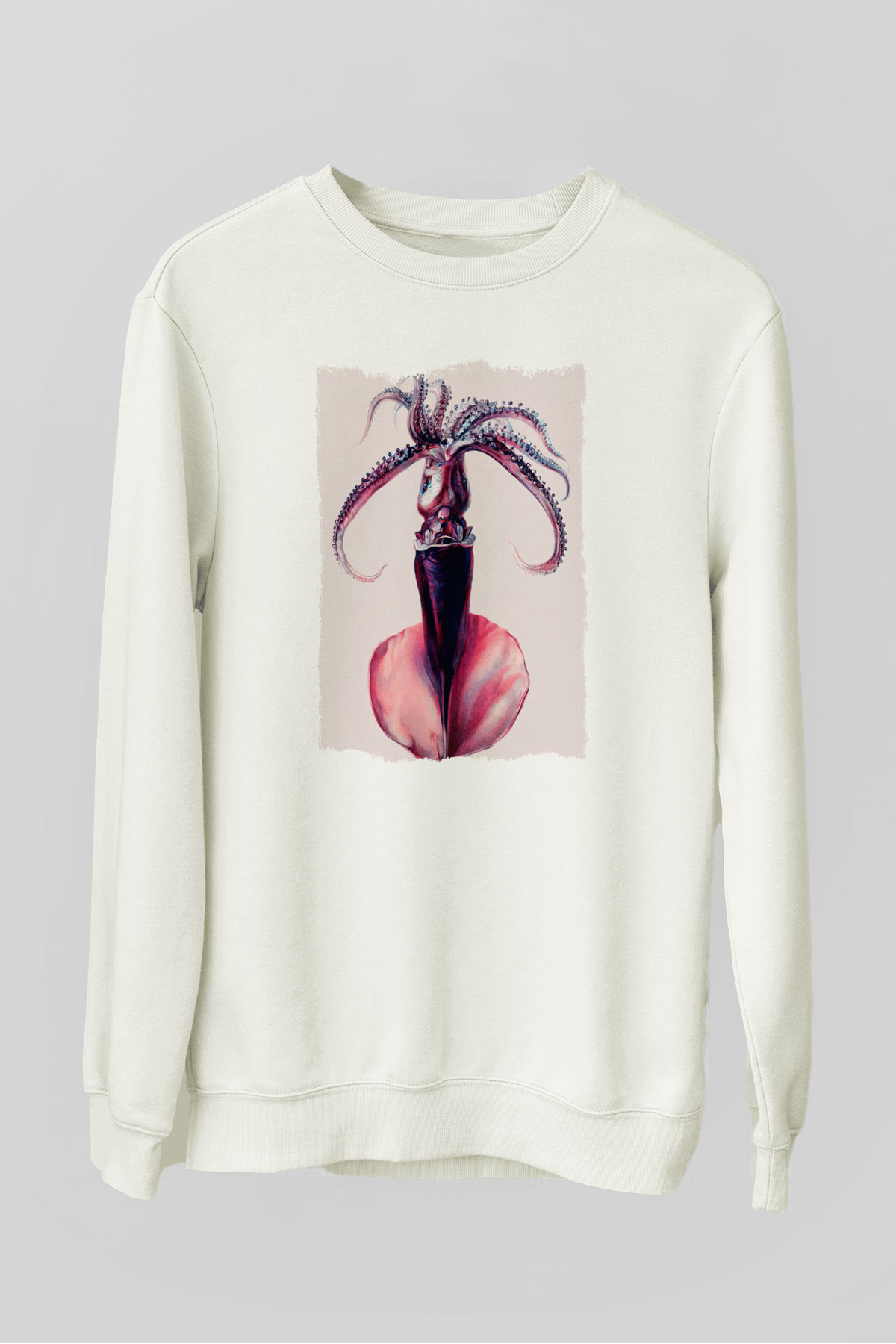Deniz canlıları Beyaz Unisex Sweatshirt