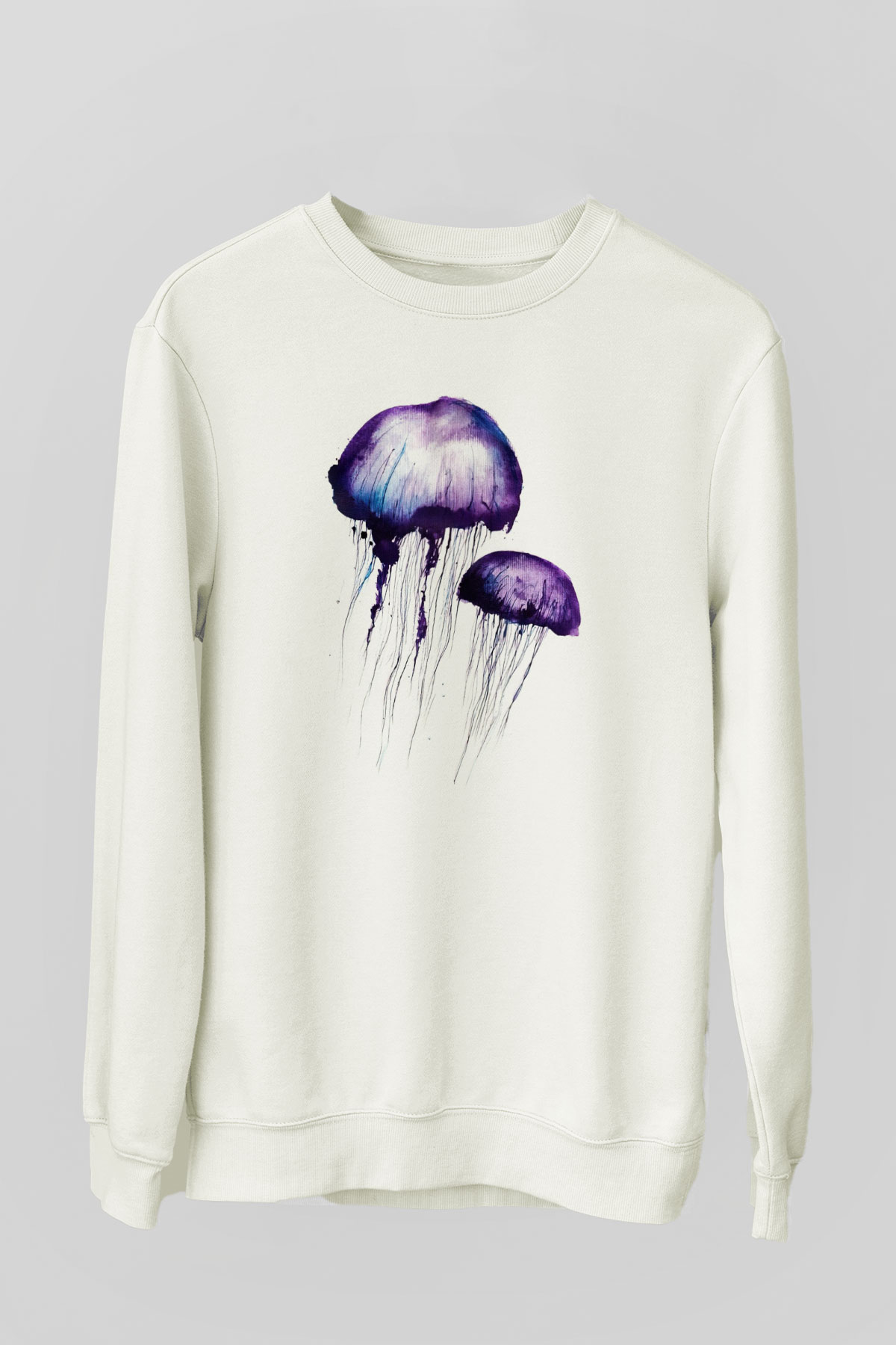 Deniz canlıları Beyaz Unisex Sweatshirt