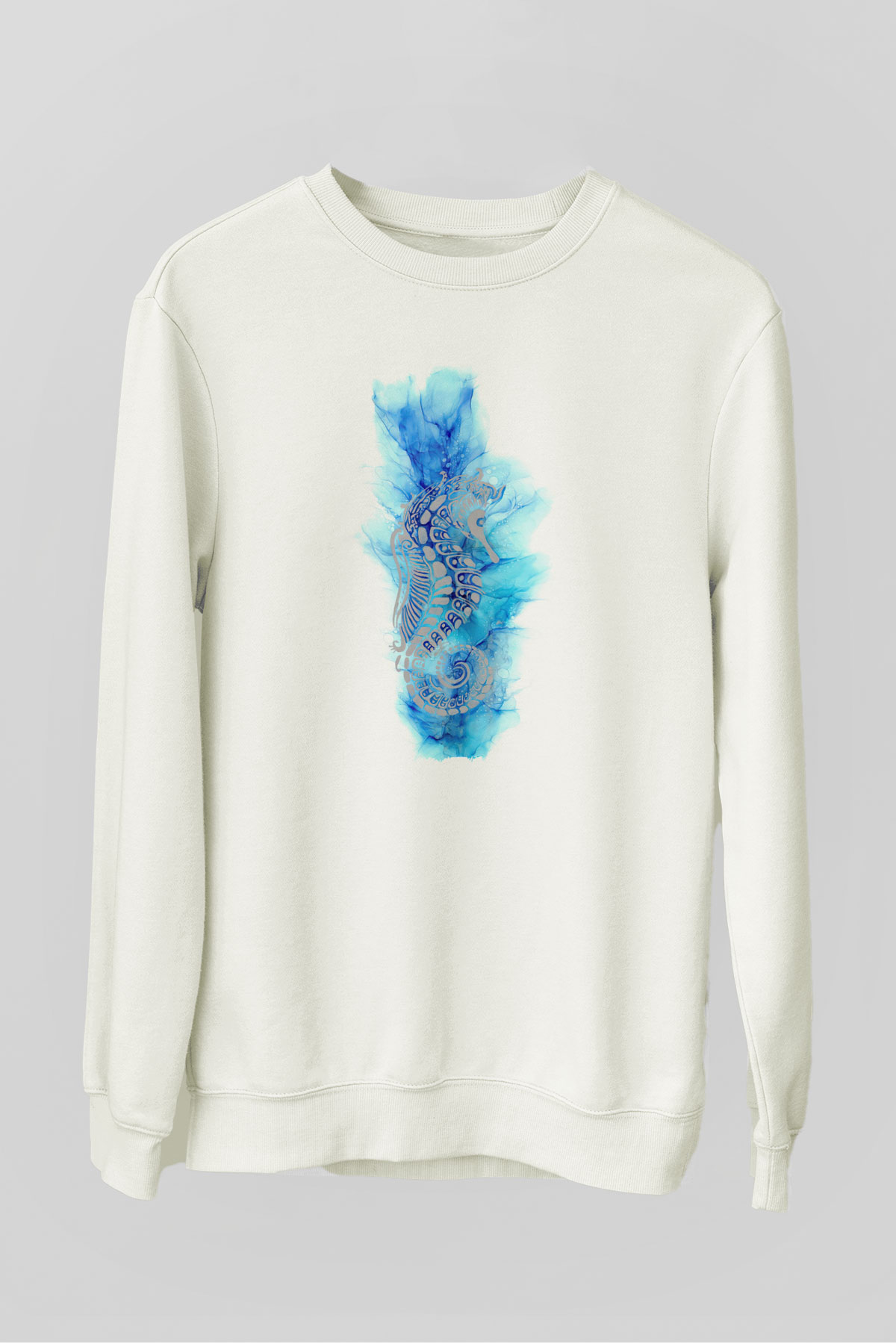 Deniz canlıları Beyaz Unisex Sweatshirt