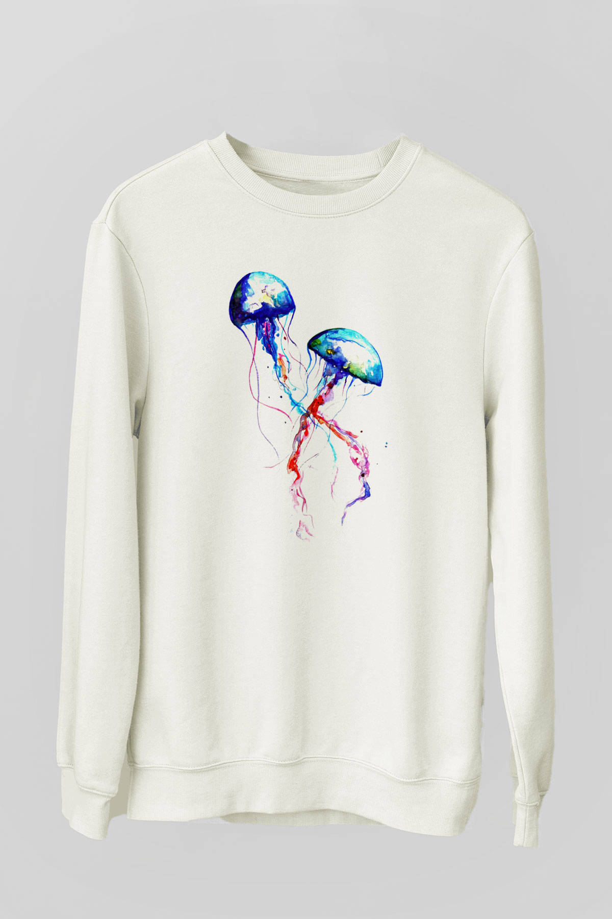 Deniz canlıları Beyaz Unisex Sweatshirt
