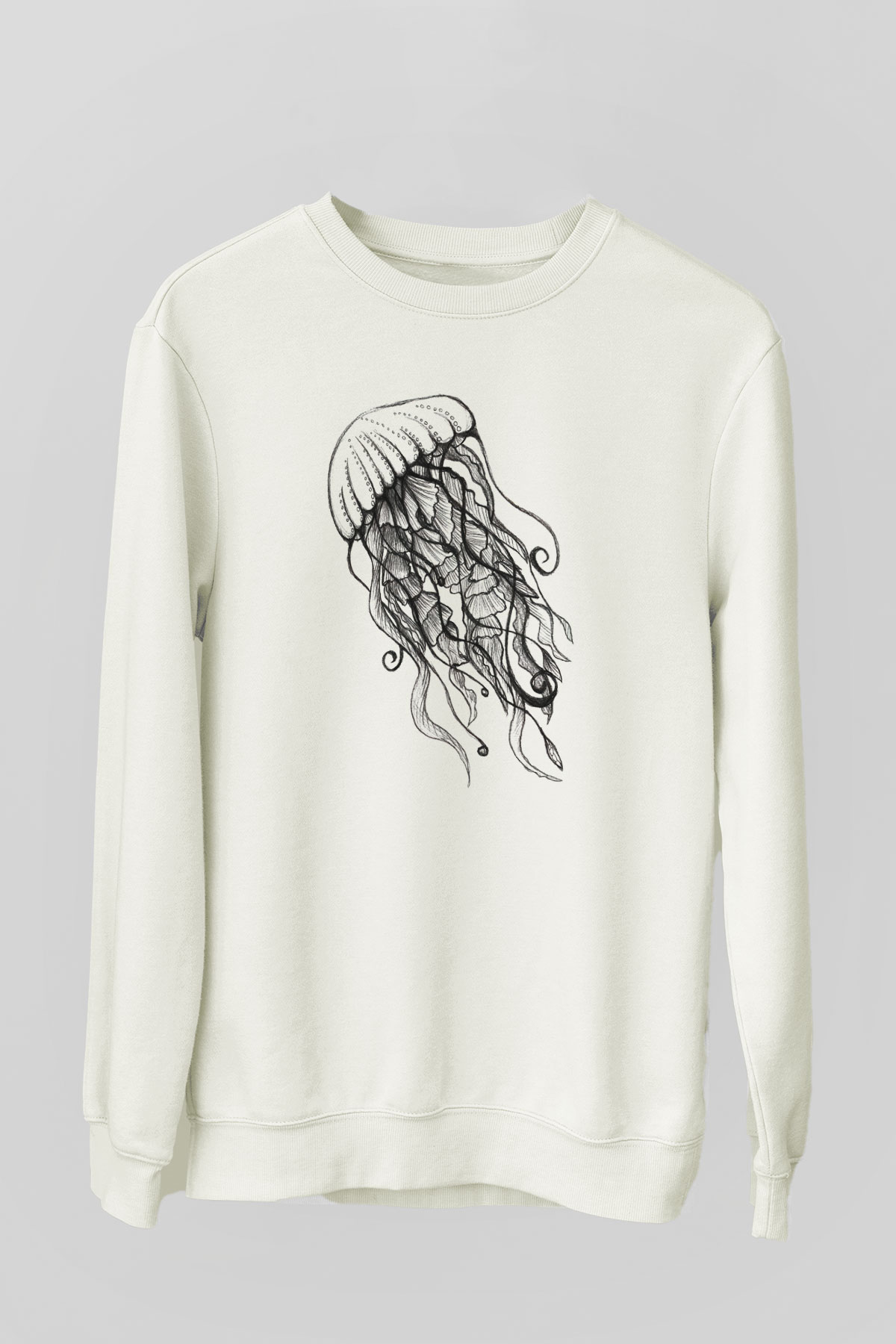Deniz canlıları Beyaz Unisex Sweatshirt
