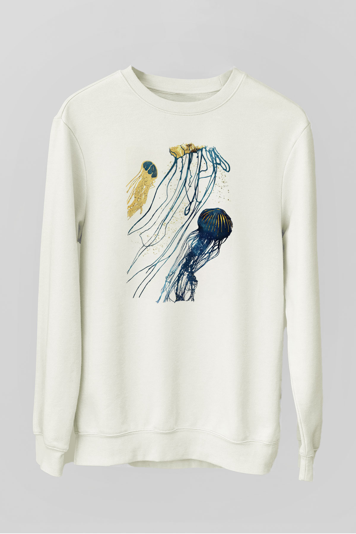 Deniz canlıları Beyaz Unisex Sweatshirt