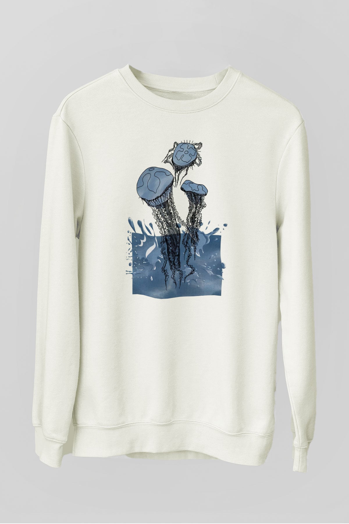 Deniz canlıları Beyaz Unisex Sweatshirt
