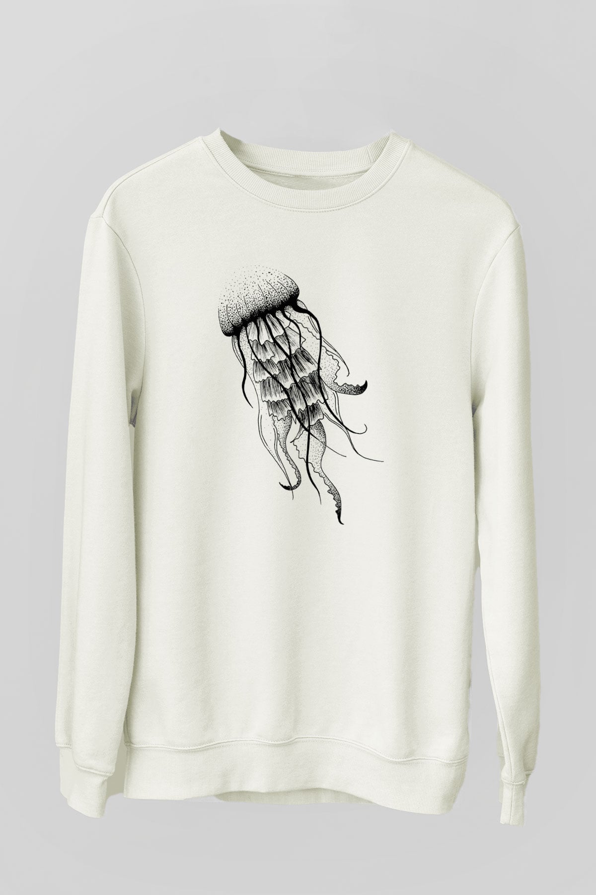 Deniz canlıları Beyaz Unisex Sweatshirt