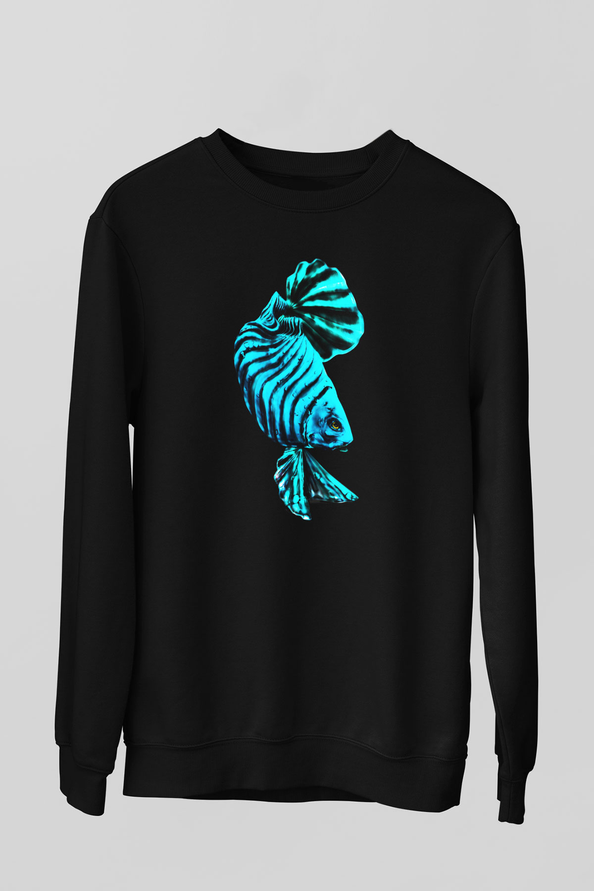 Deniz canlıları Siyah Unisex Sweatshirt