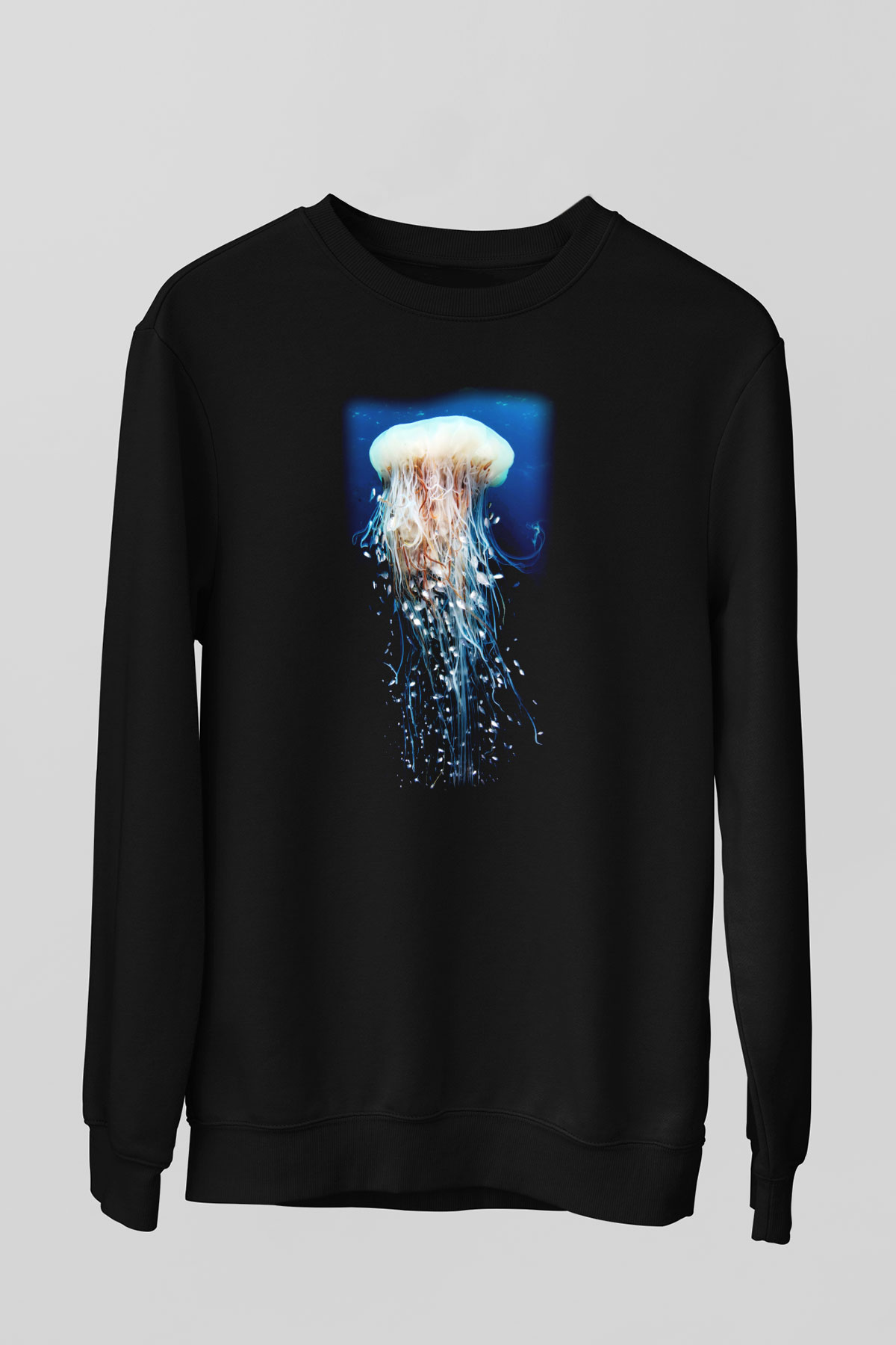 Deniz canlıları Siyah Unisex Sweatshirt