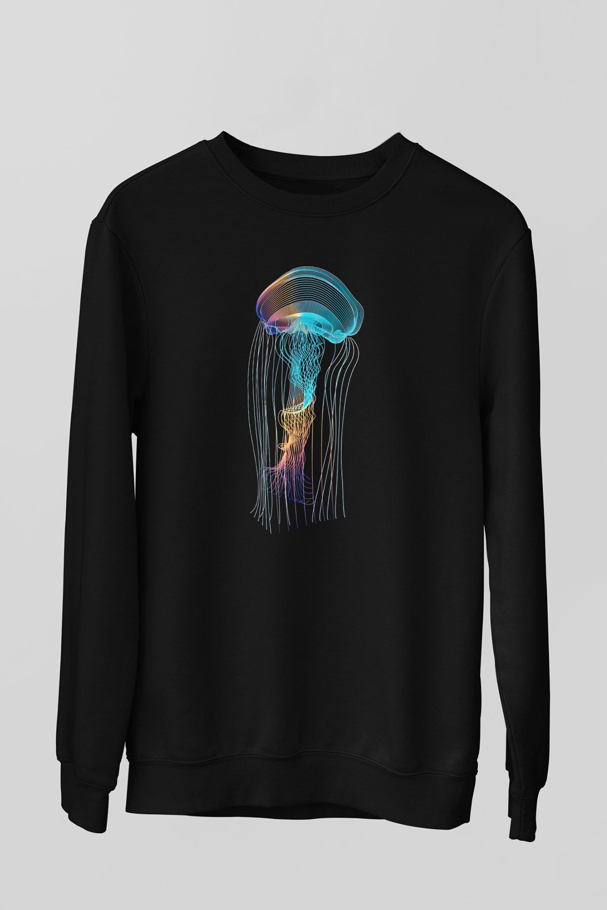 Deniz canlıları Siyah Unisex Sweatshirt