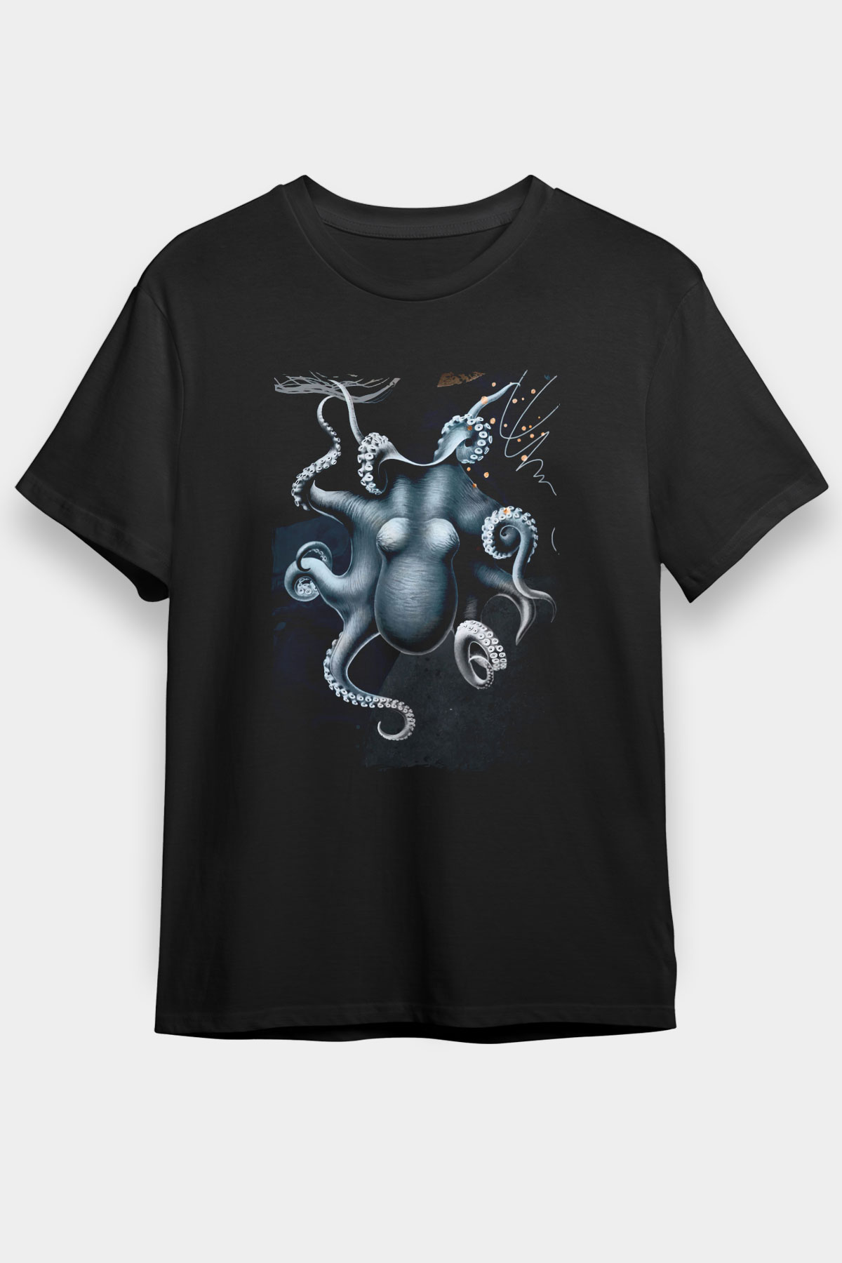 Deniz canlıları Siyah Unisex Tişört T-Shirt - TişörtFabrikası