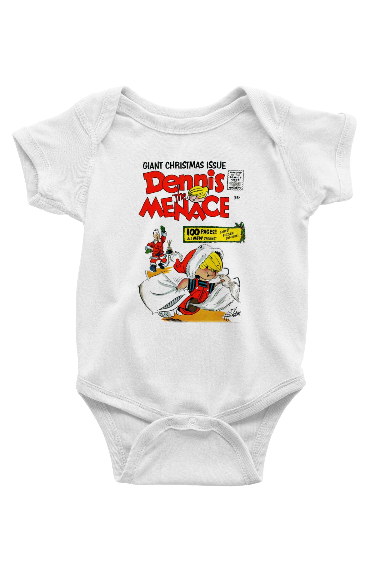 Dennis the Menace Baskılı Beyaz Unisex Bebek Body - Zıbın