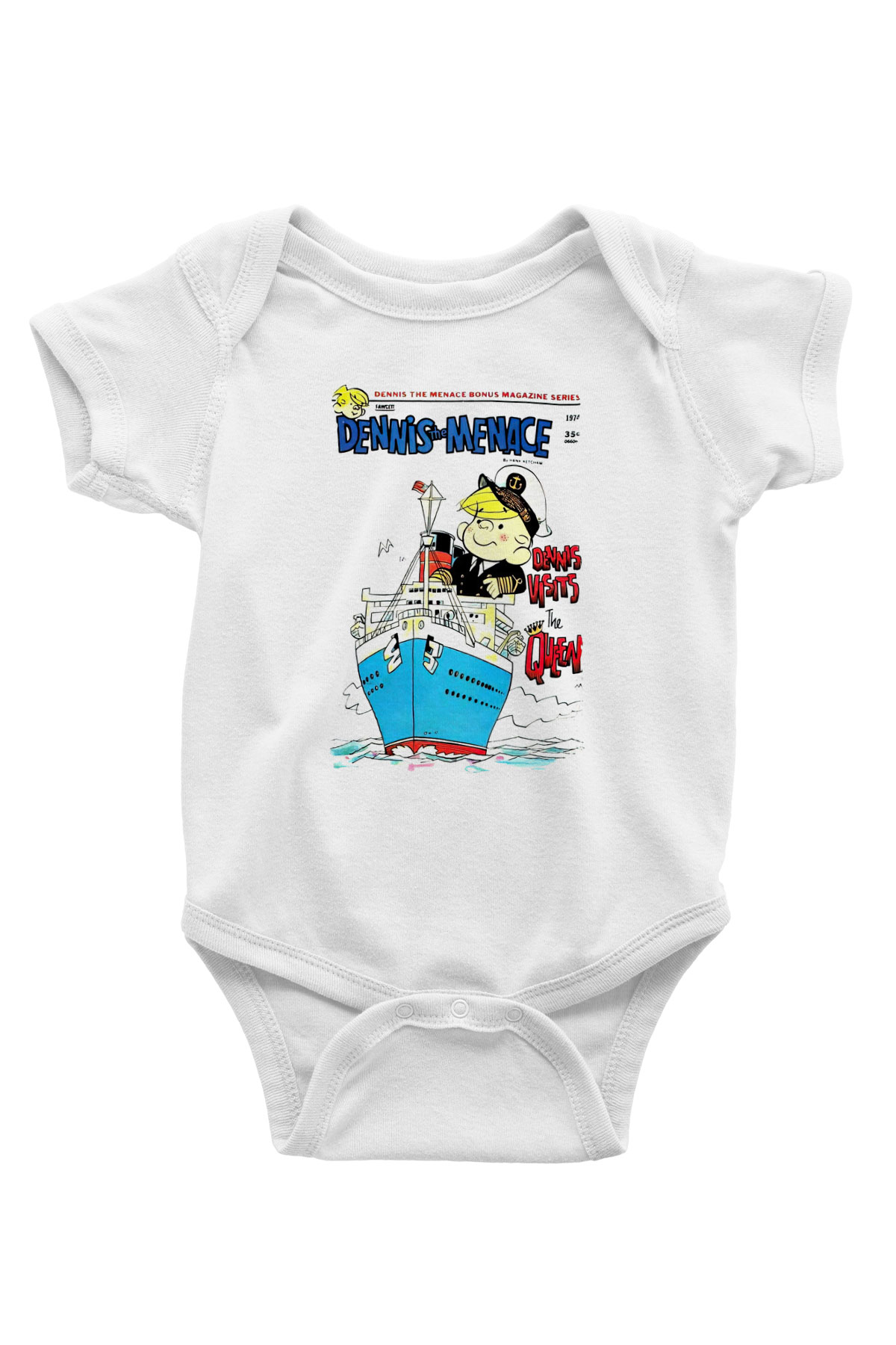 Dennis the Menace Beyaz Bebek Body - Zıbın