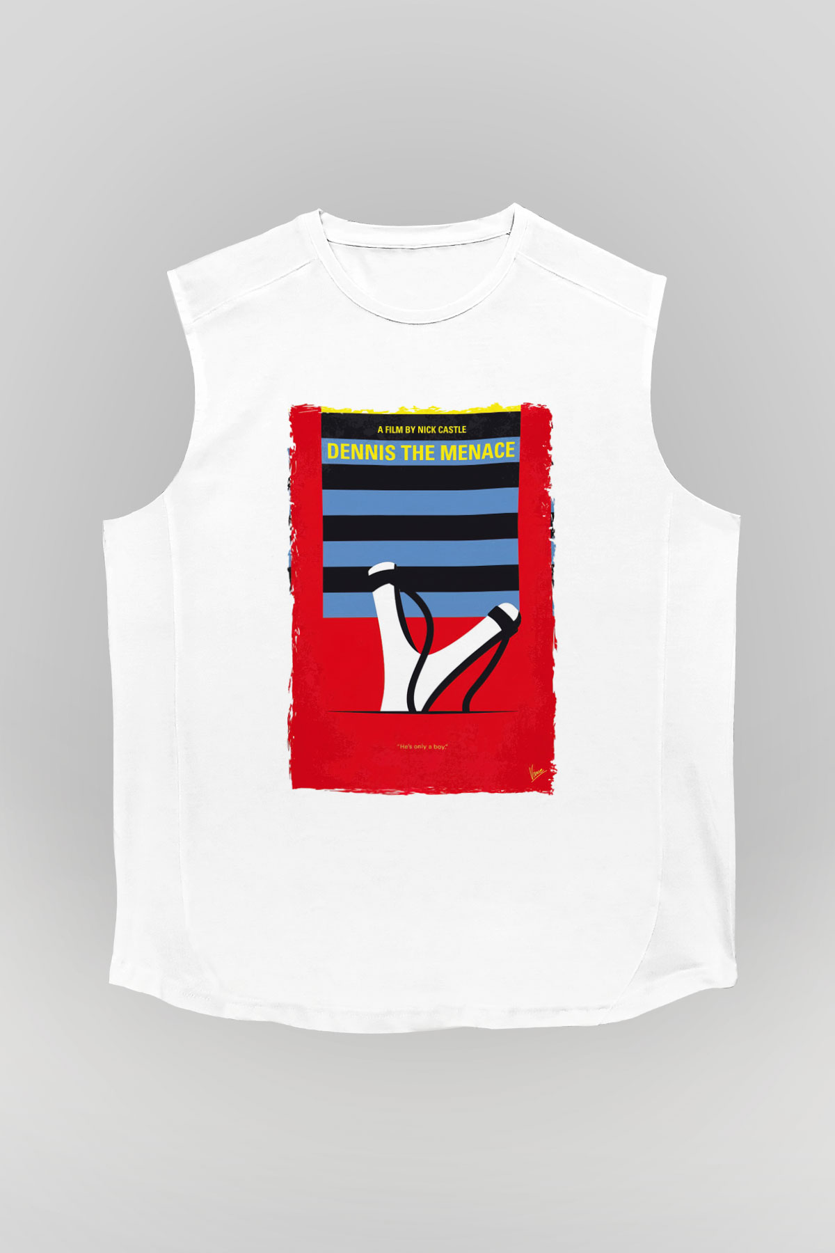 Dennis the Menace Beyaz Unisex Kolsuz Tişört