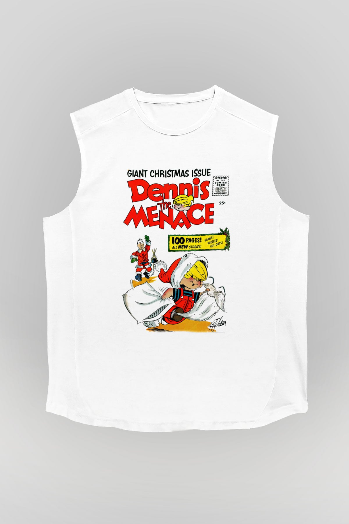 Dennis the Menace Beyaz Unisex Kolsuz Tişört