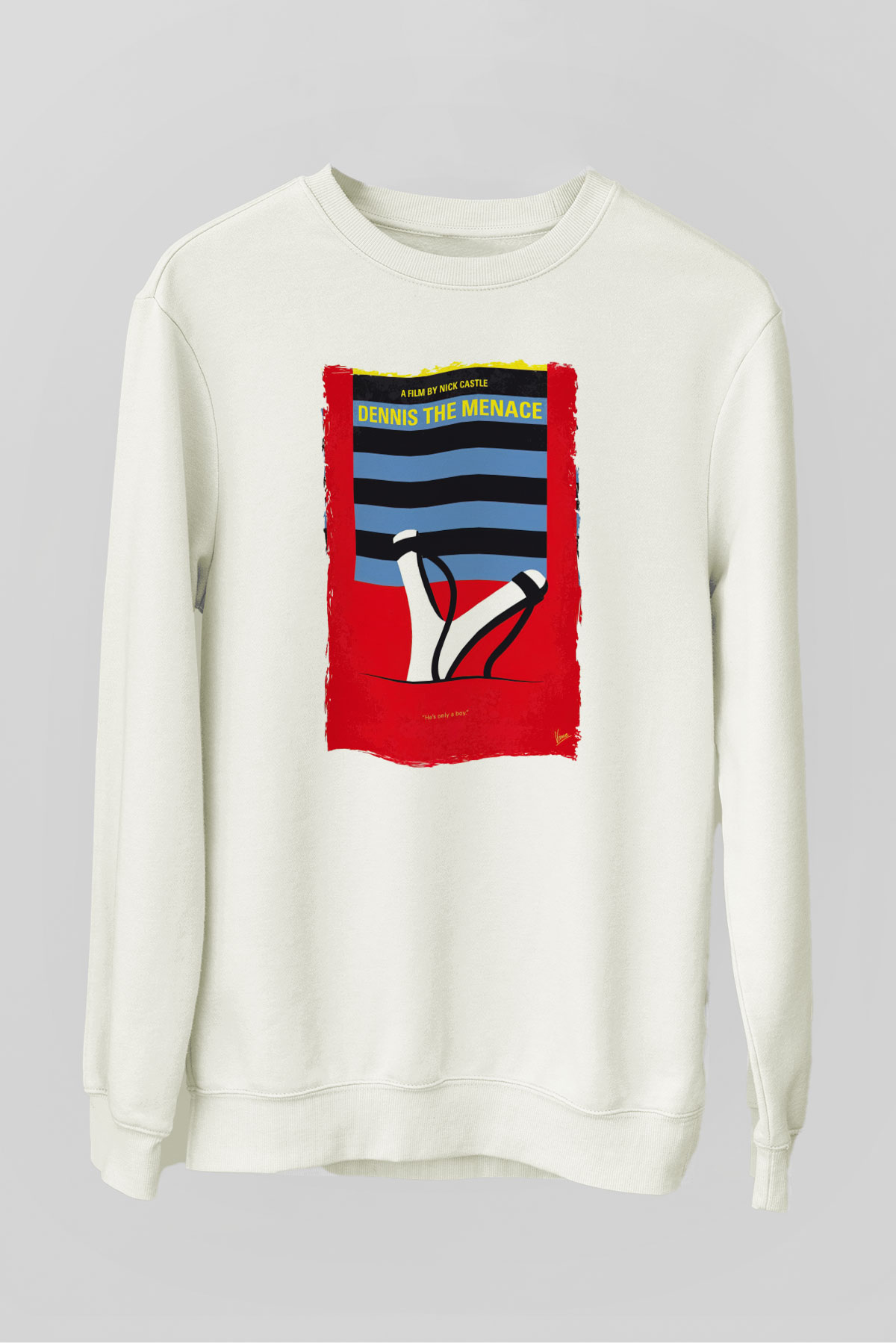 Dennis the Menace Beyaz Unisex Sweatshirt