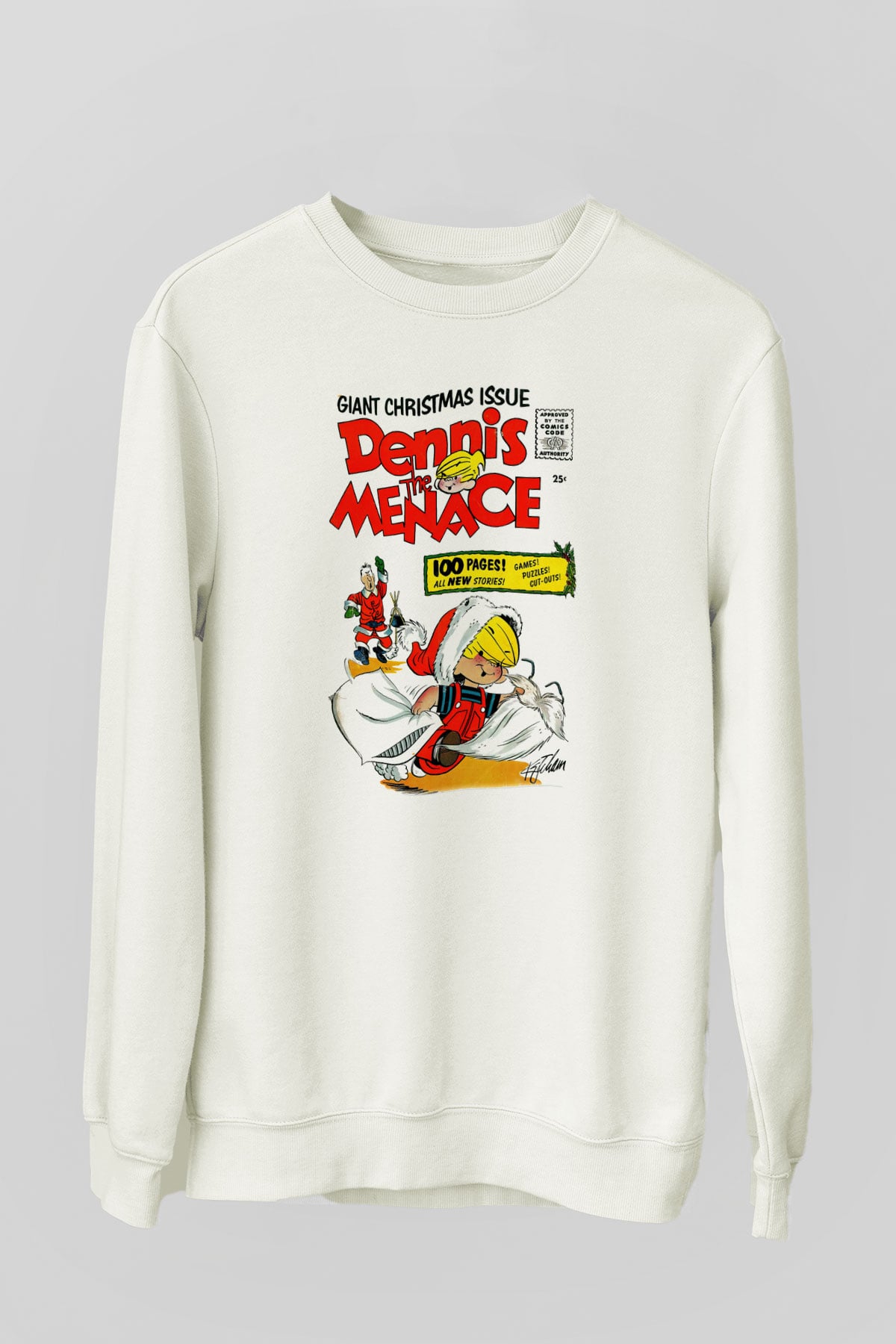 Dennis the Menace Beyaz Unisex Sweatshirt