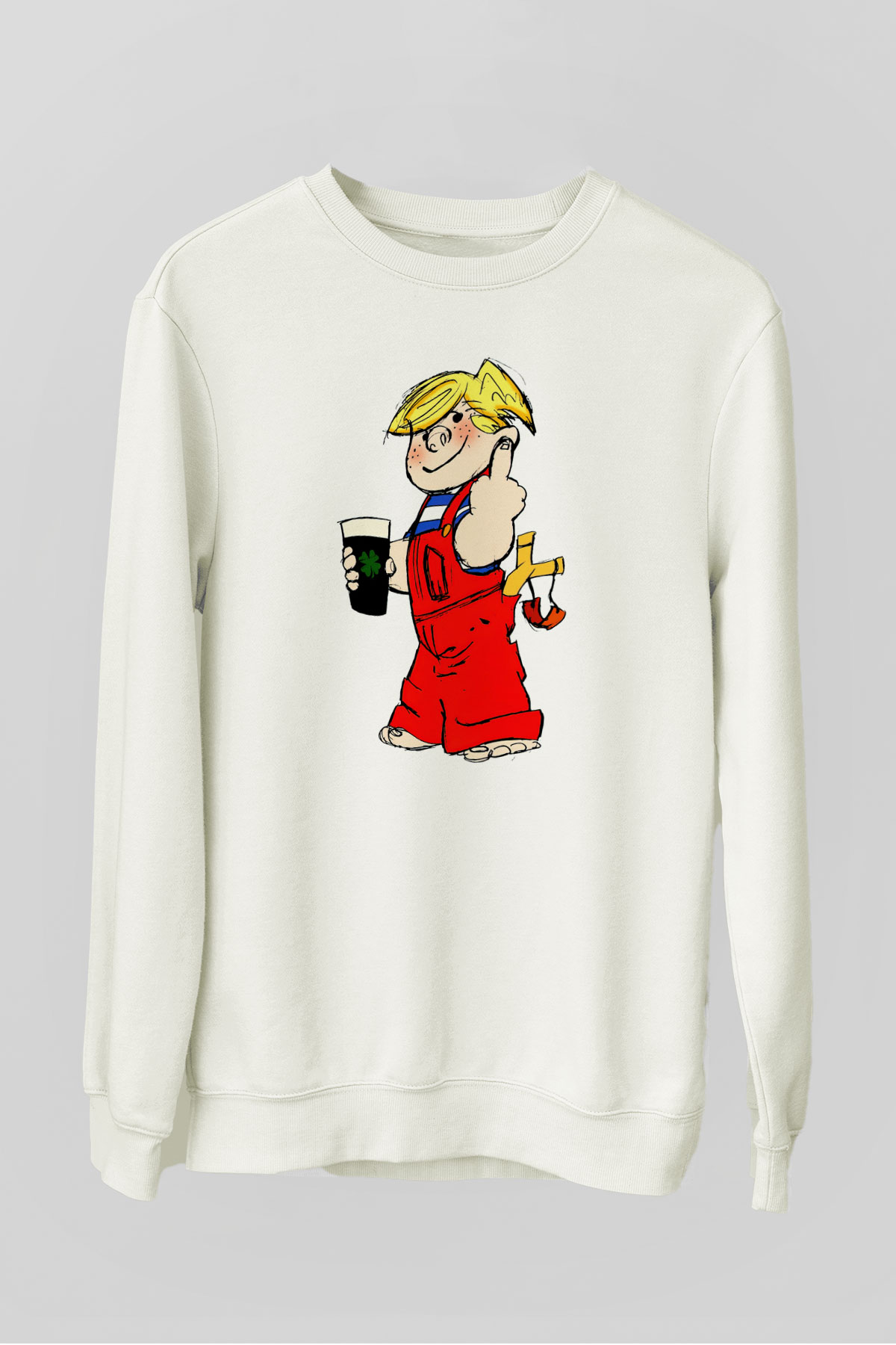 Dennis the Menace Beyaz Unisex Sweatshirt
