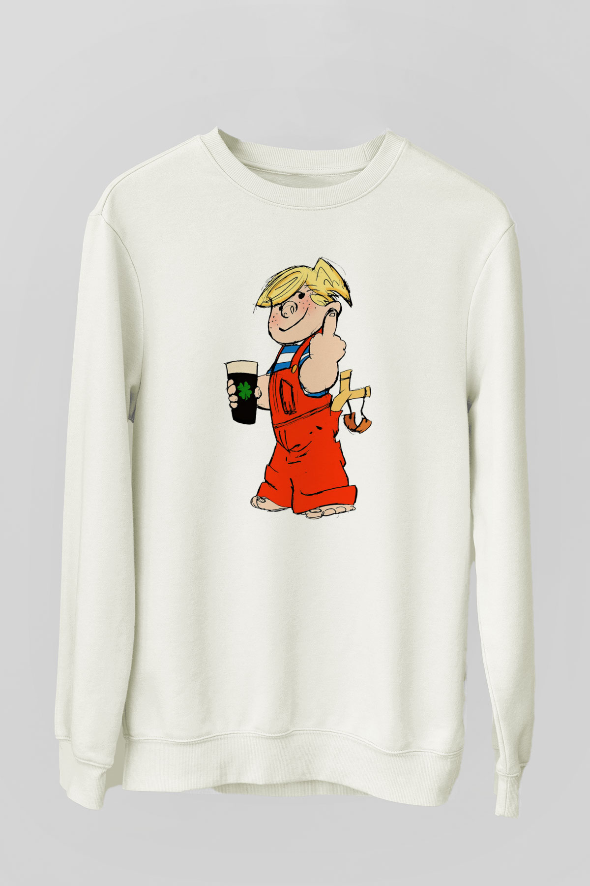 Dennis the Menace Beyaz Unisex Sweatshirt
