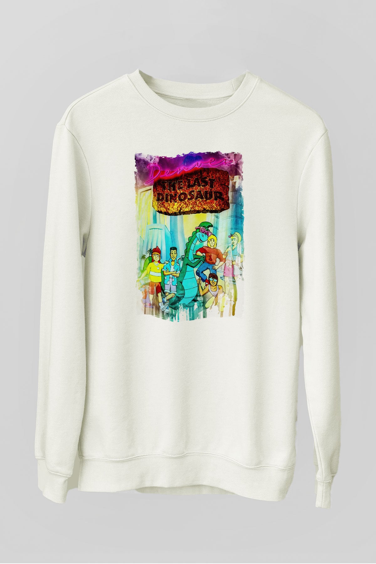 Denver, the Last Dinosaur Beyaz Unisex  Sweatshirt