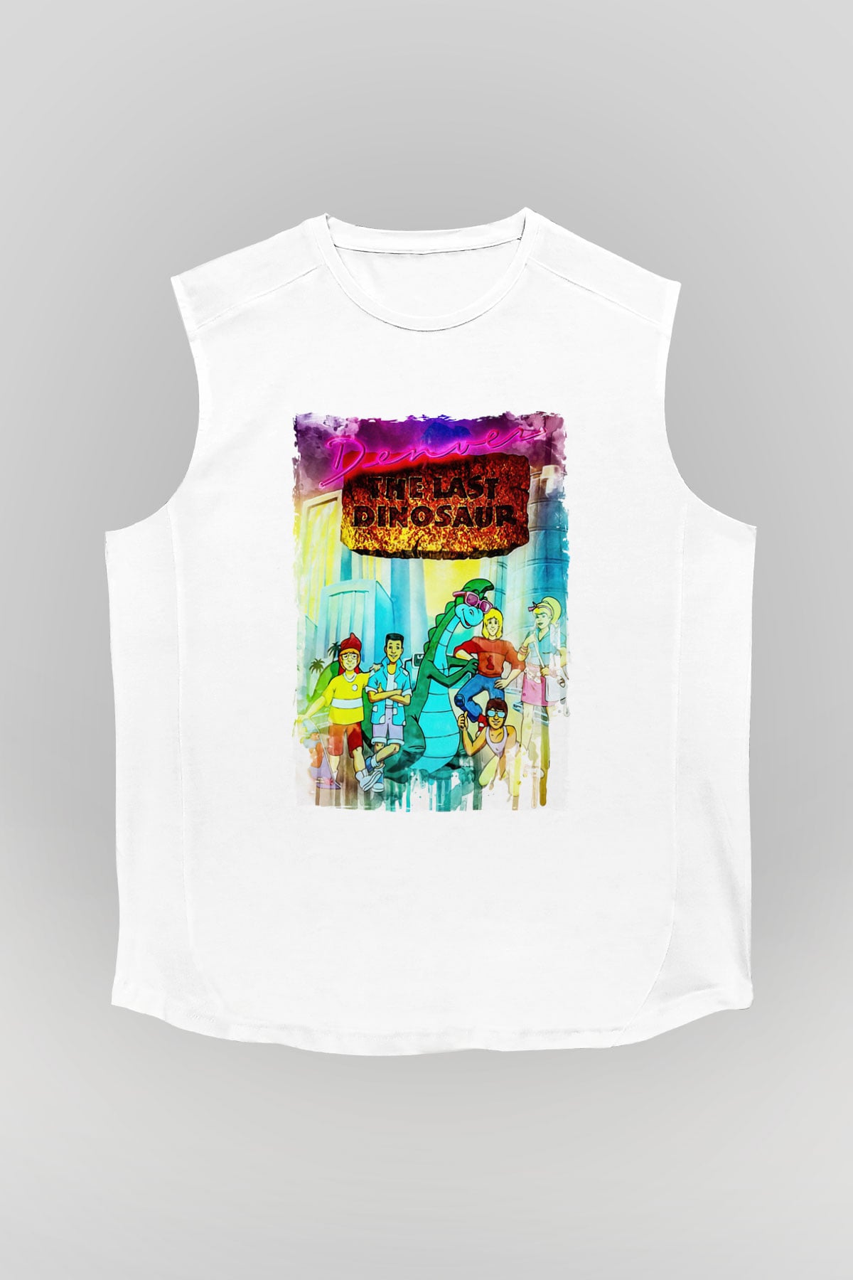 Denver, the Last Dinosaur Beyaz Unisex  Kolsuz Tişört