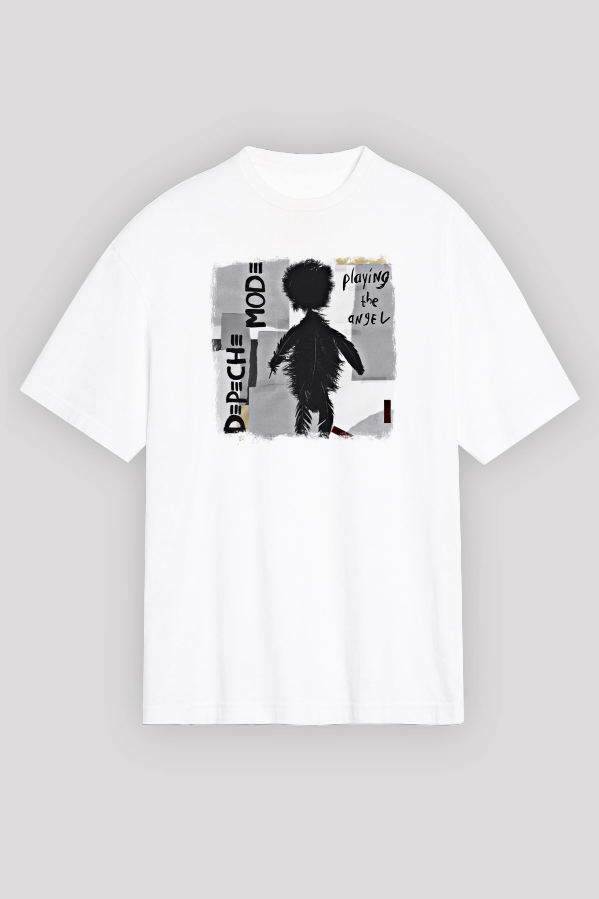 Depeche Mode Baskılı Unisex Beyaz Oversize Tişört