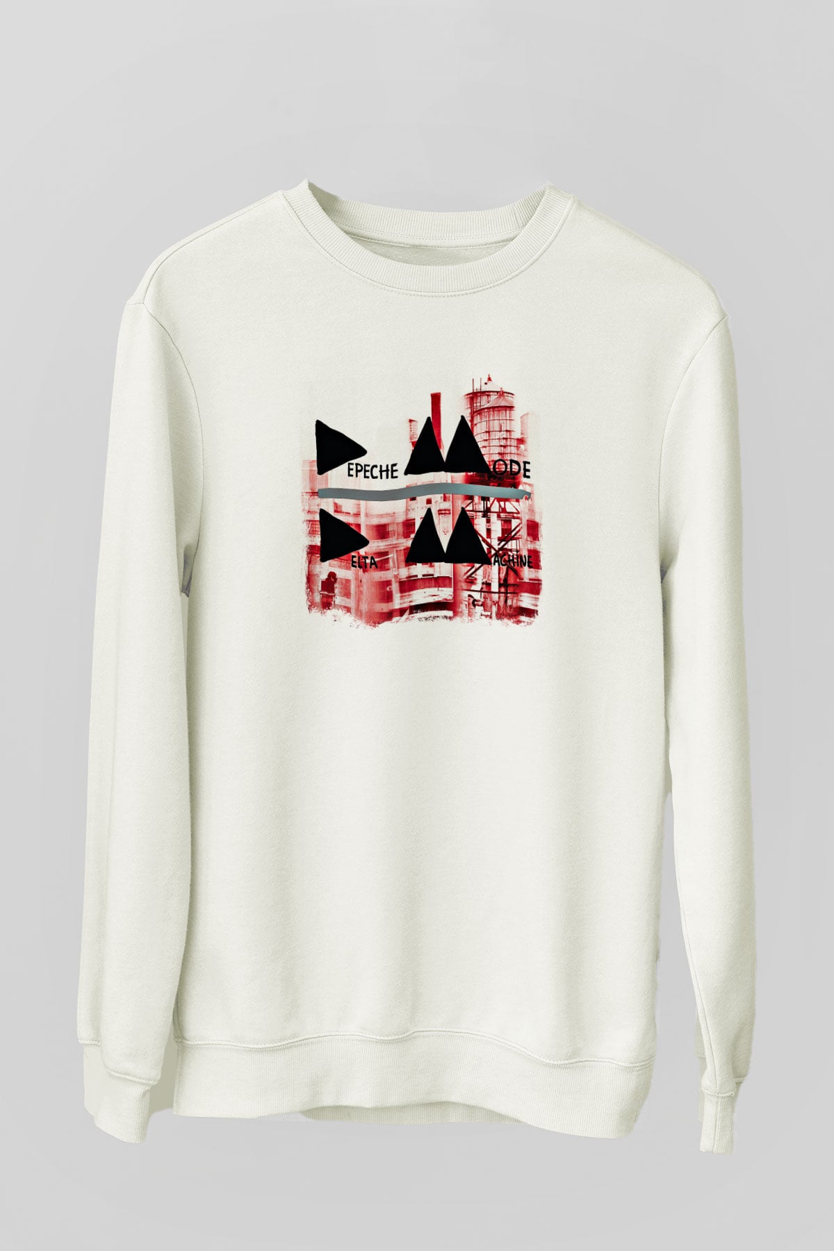 Depeche Mode Baskılı Unisex Beyaz Sweatshirt