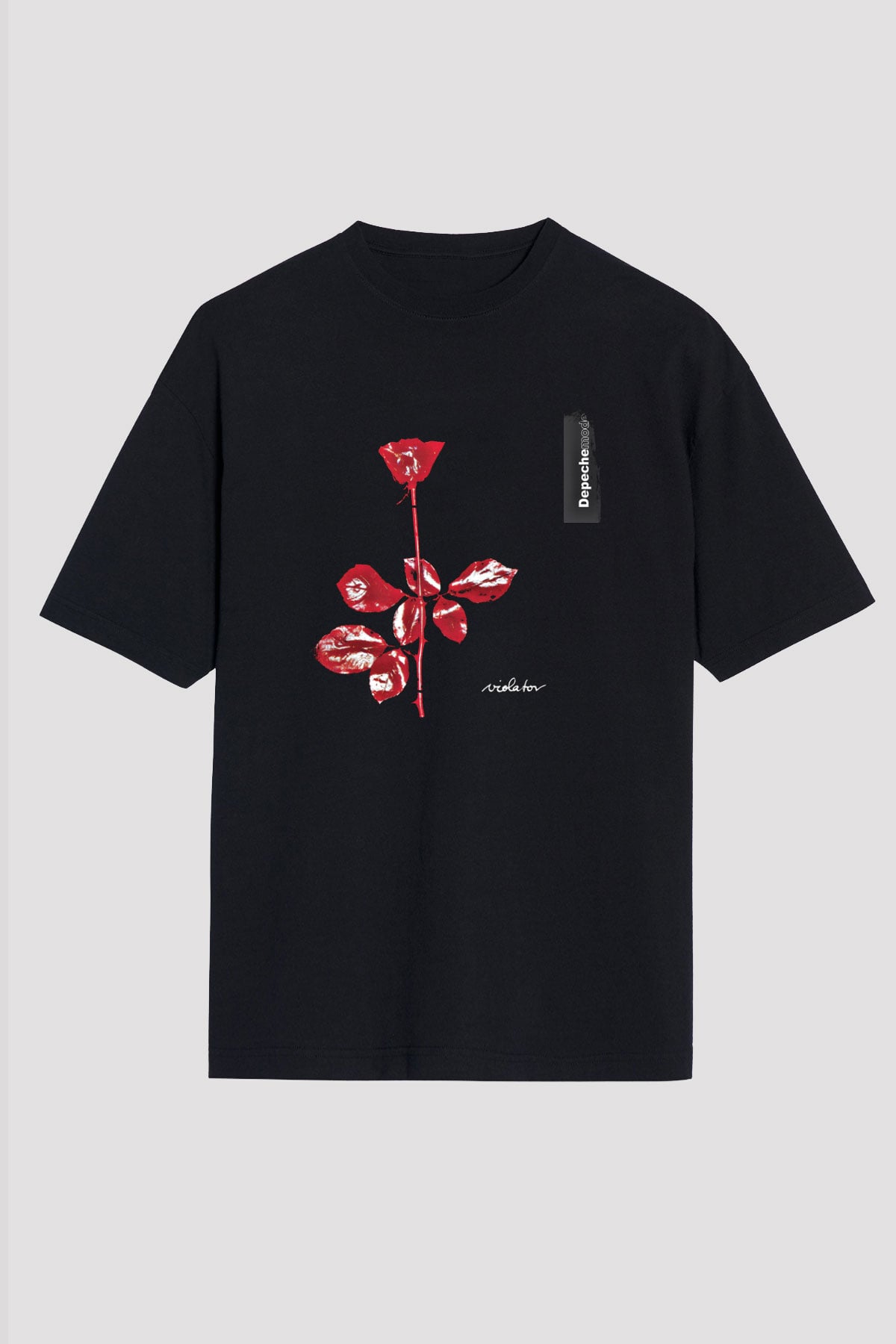 Depeche Mode Baskılı Unisex Siyah Oversize Tişört