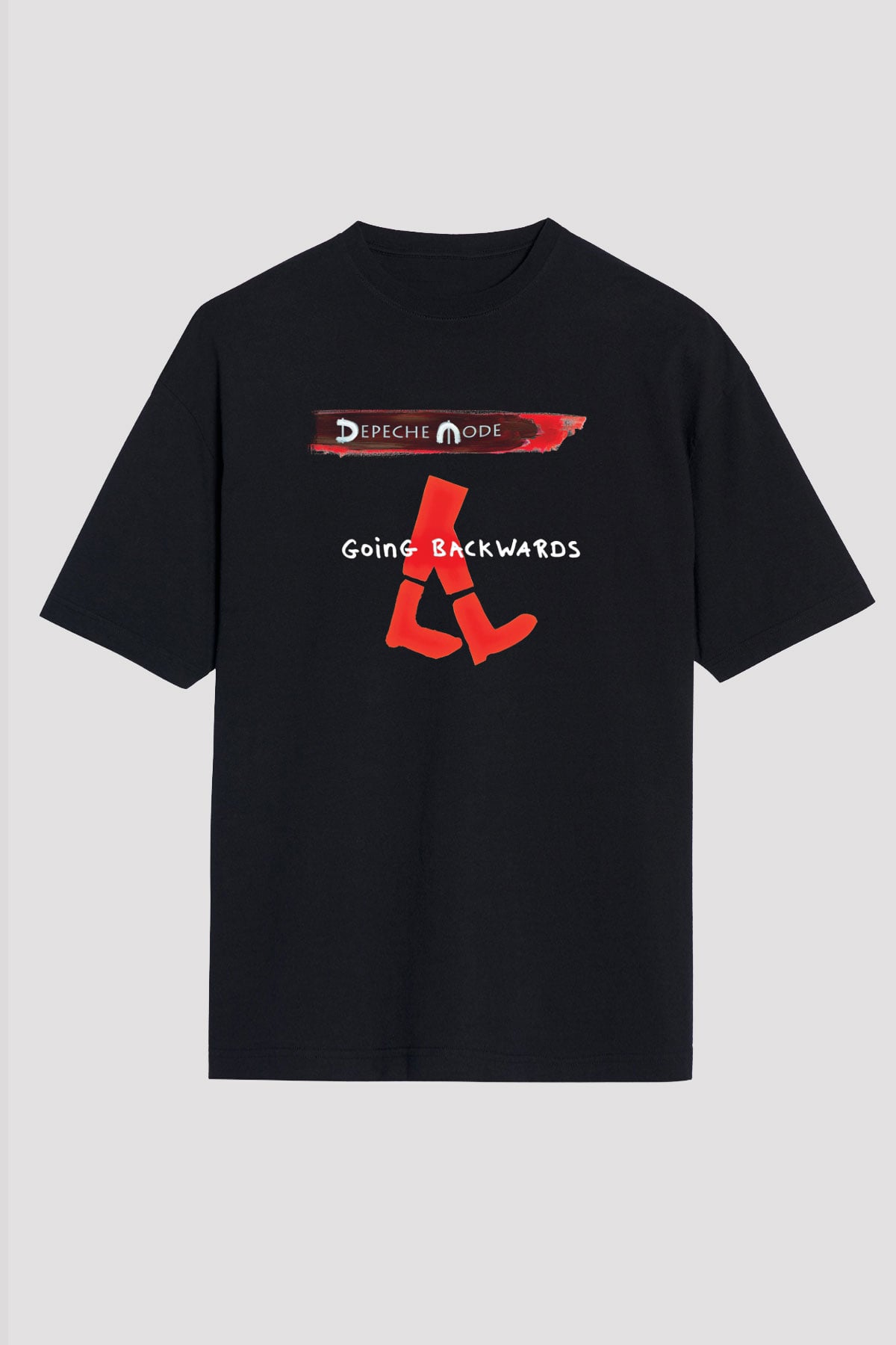 Depeche Mode Baskılı Unisex Siyah Oversize Tişört