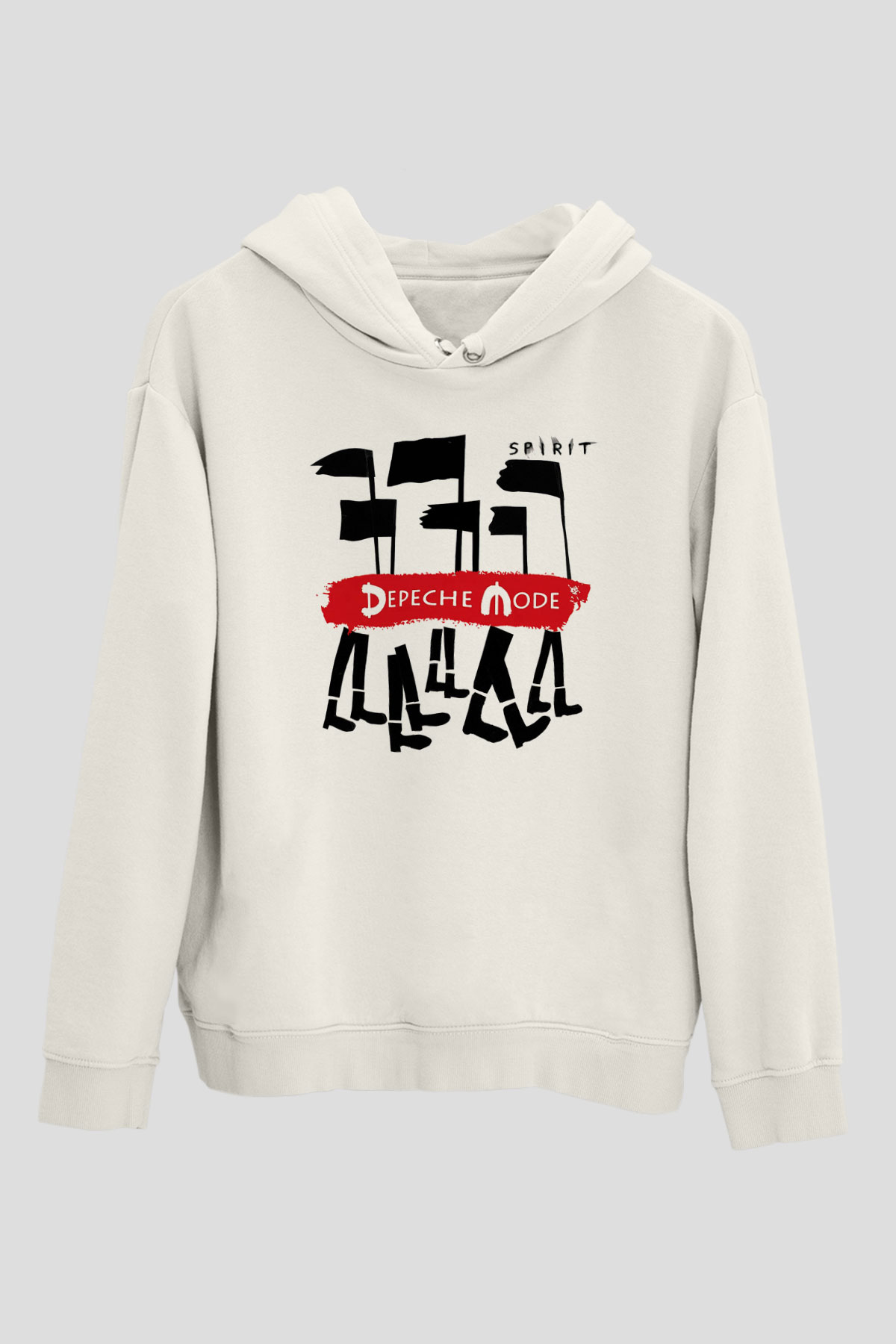 Depeche Mode Beyaz Unisex Kapşonlu Sweatshirt