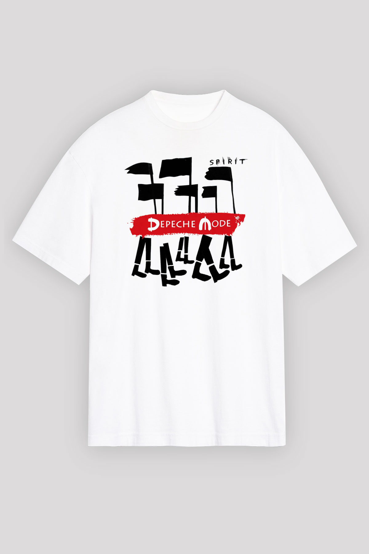 Depeche Mode Beyaz Unisex Oversize Tişört T-Shirt
