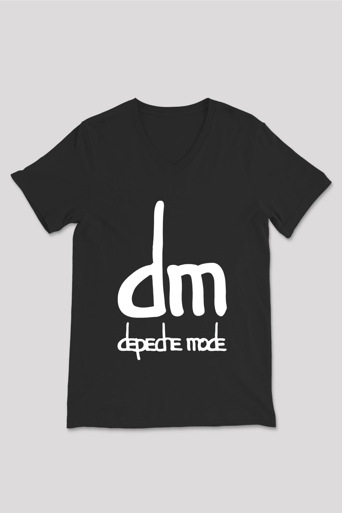 Depeche Mode Siyah Unisex V Yaka Tişört T-Shirt