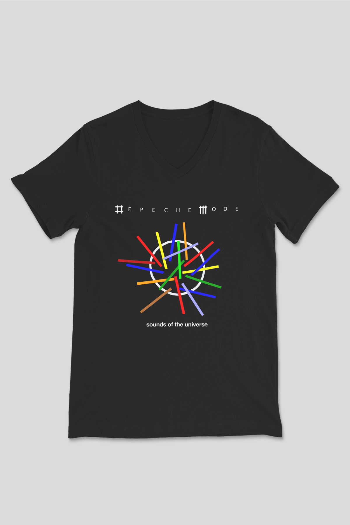 Depeche Mode Siyah Unisex V Yaka Tişört T-Shirt