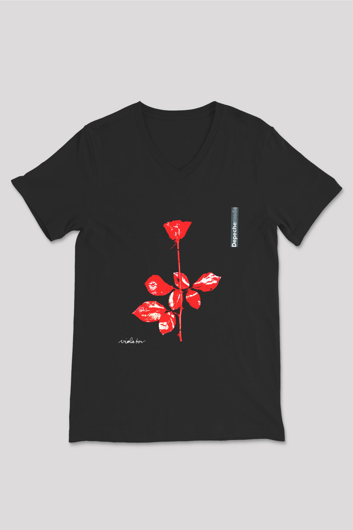 Depeche Mode Siyah Unisex V Yaka Tişört T-Shirt