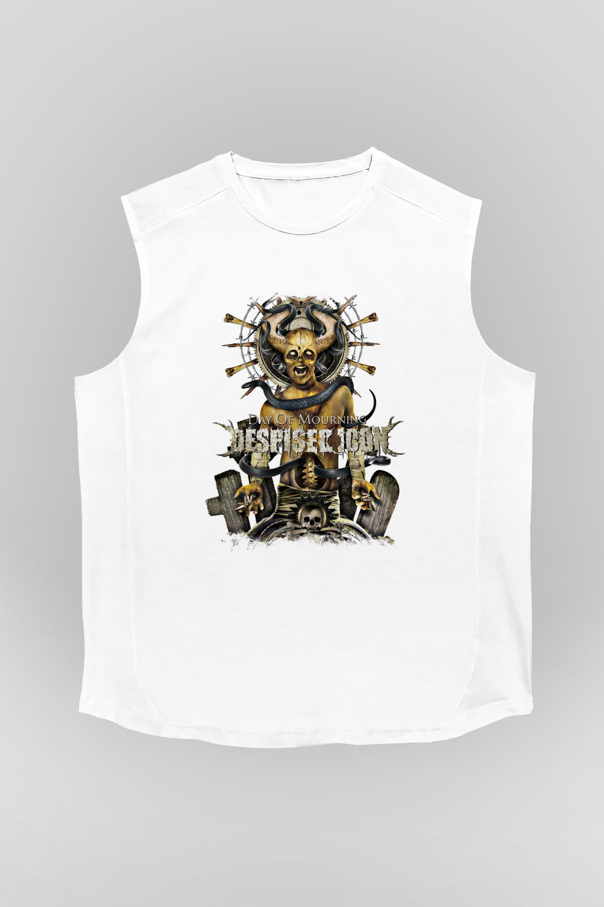 Despised Icon Baskılı Unisex Beyaz Kolsuz Tişört