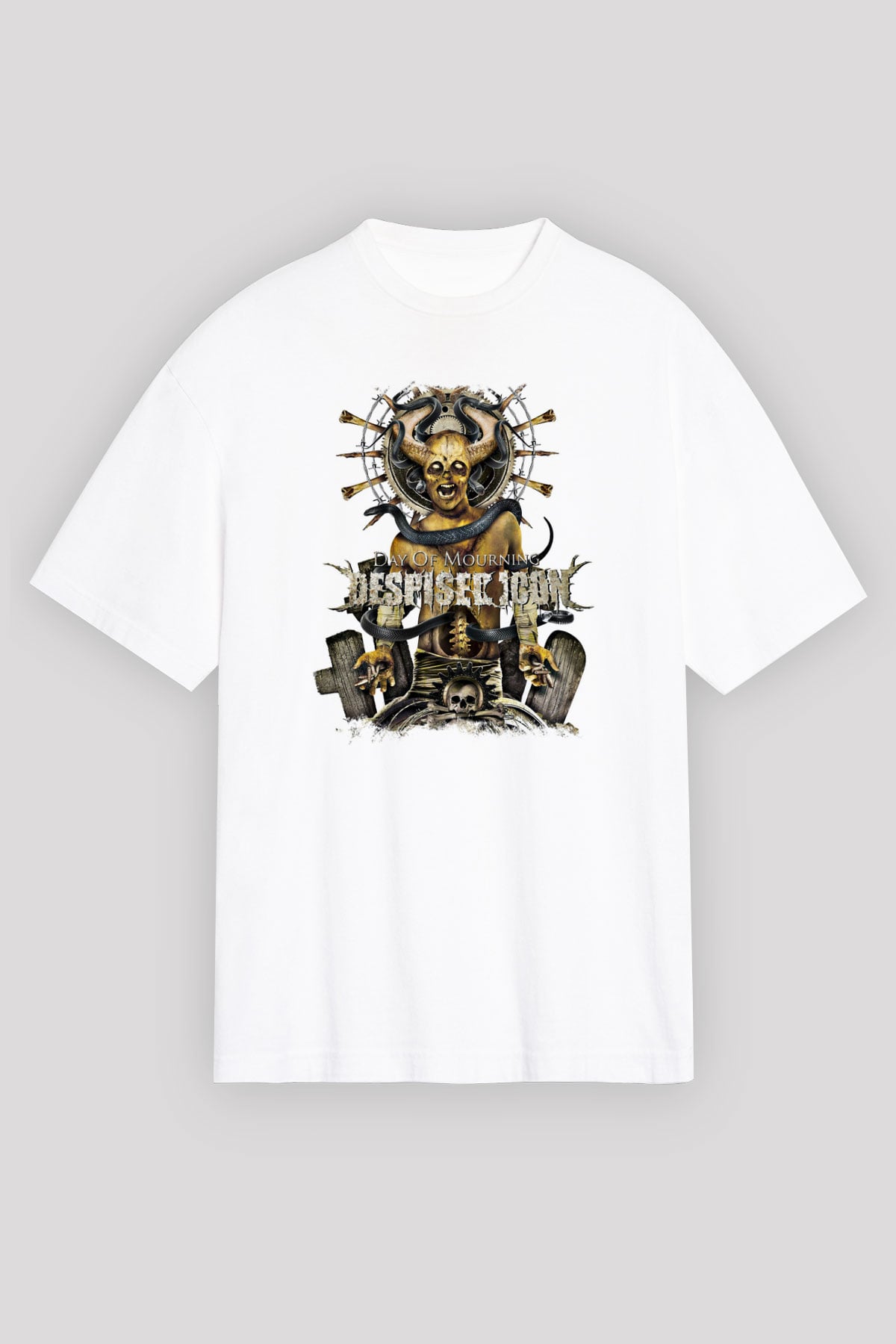 Despised Icon Baskılı Unisex Beyaz Oversize Tişört