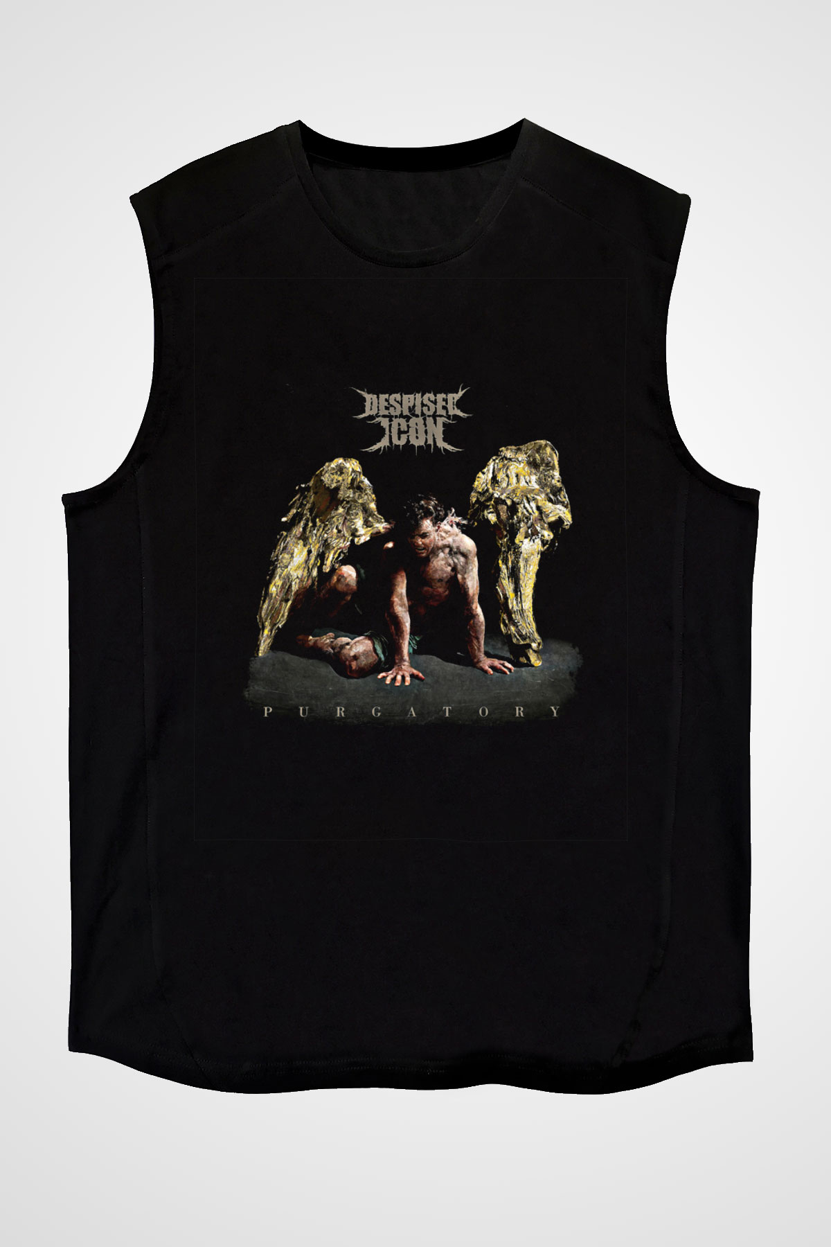 Despised Icon Baskılı Unisex Siyah Kolsuz Tişört