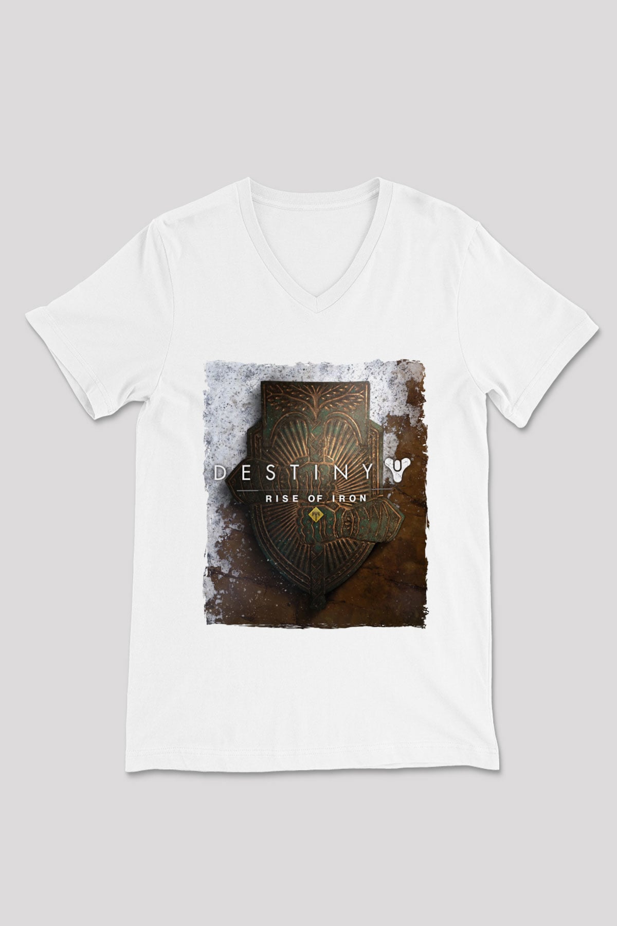 Destiny: Rise of Iron Beyaz Unisex V Yaka Tişört