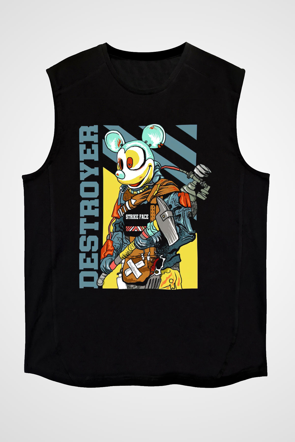 Destroyer Baskılı Unisex Siyah  Kolsuz Tişört