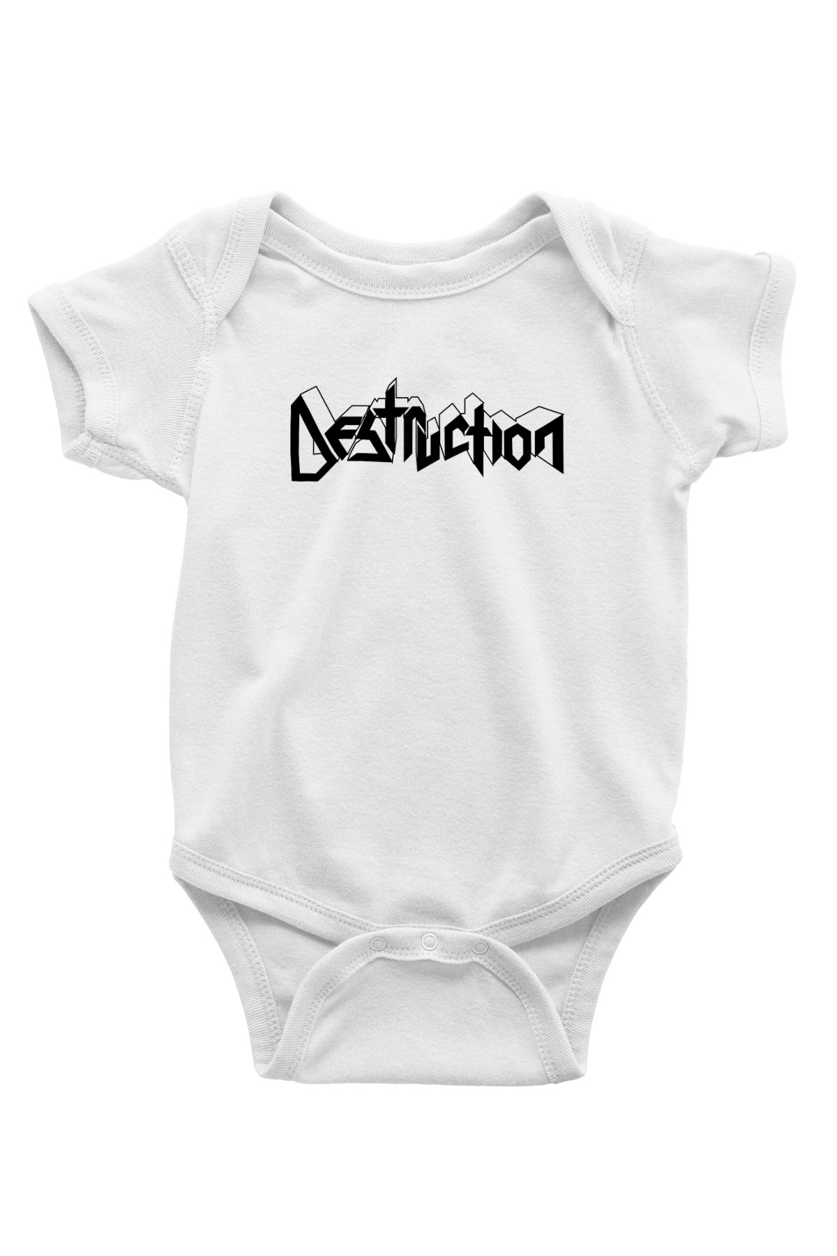 Destruction Baskılı Beyaz Unisex Bebek Body - Zıbın