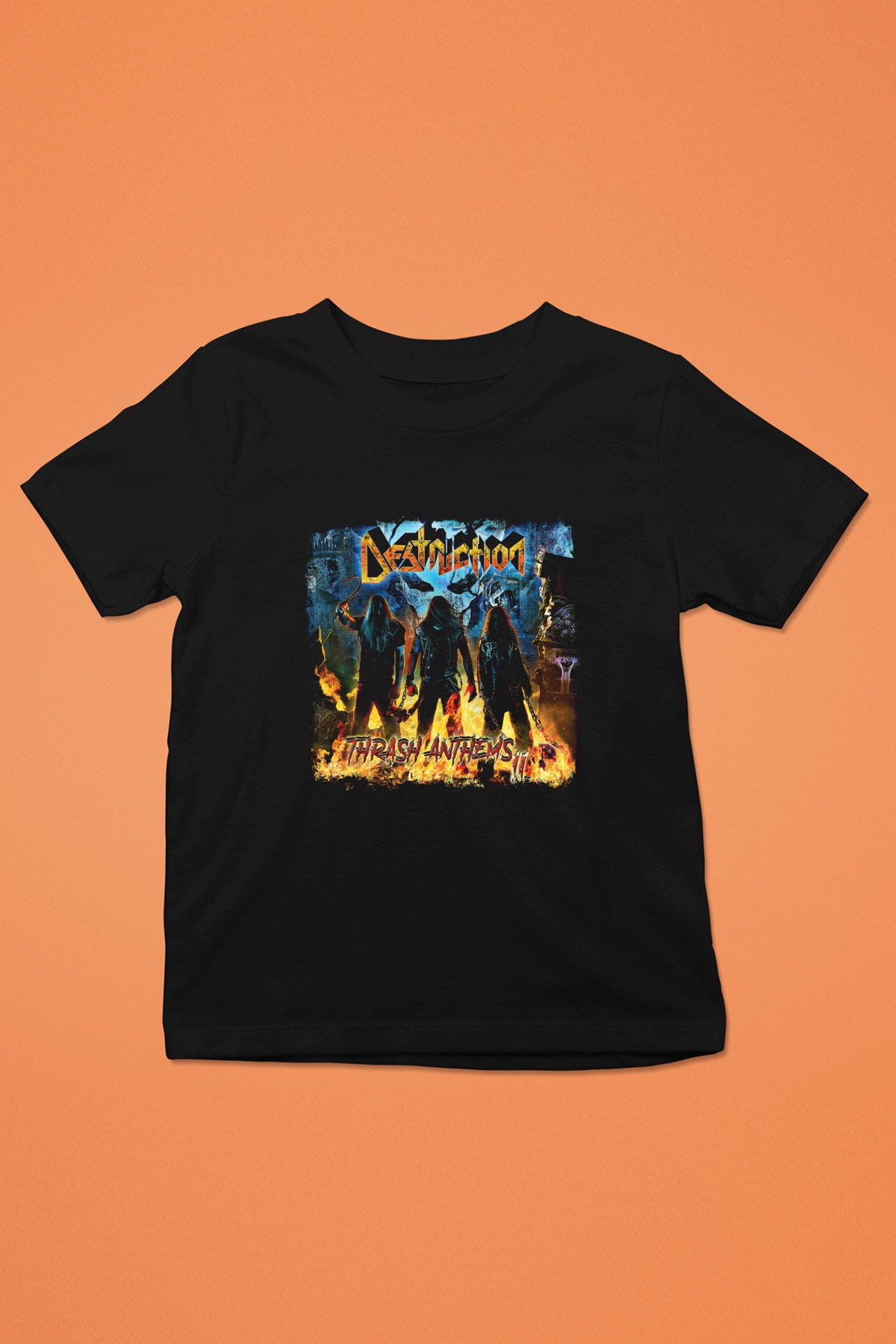 Destruction Baskılı Unisex Siyah Çocuk Tişört
