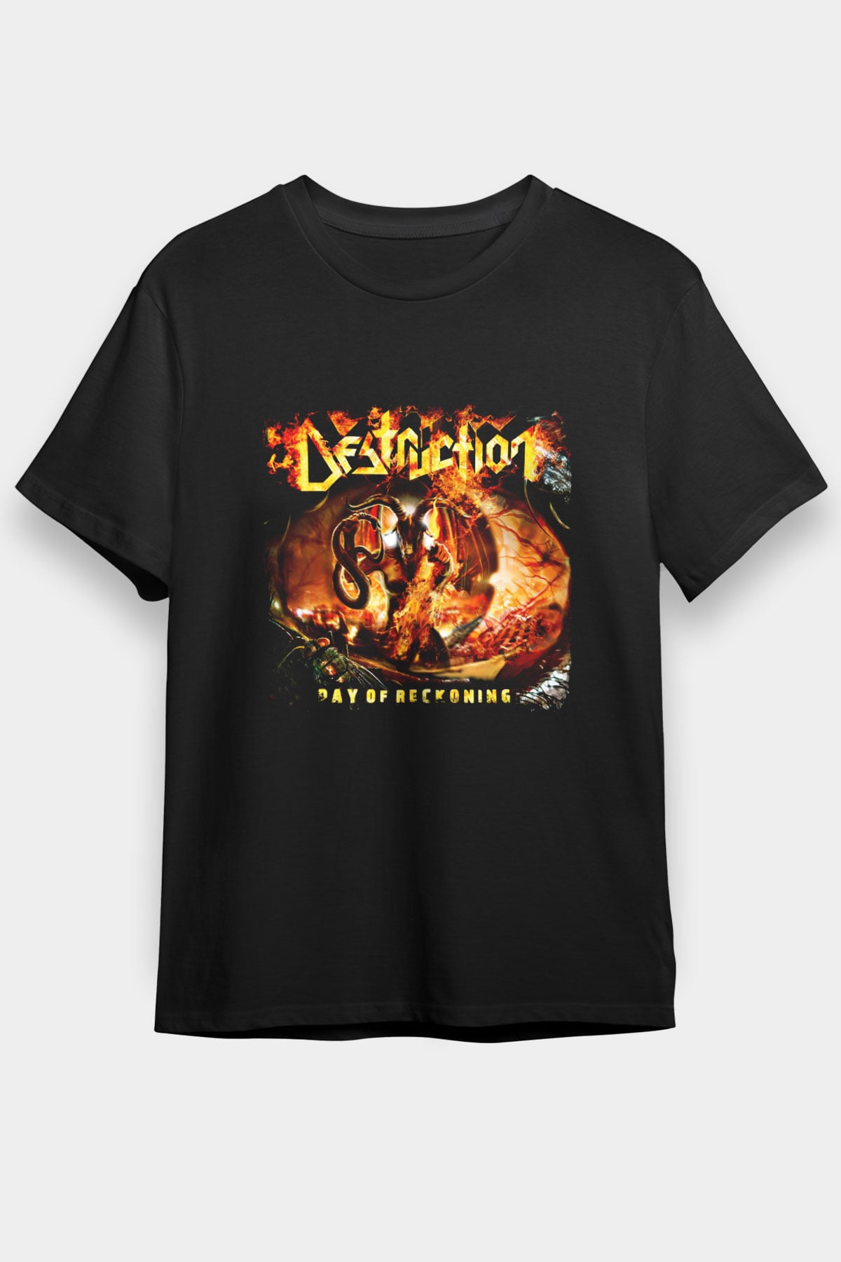 Destruction Baskılı Unisex Siyah Tişört