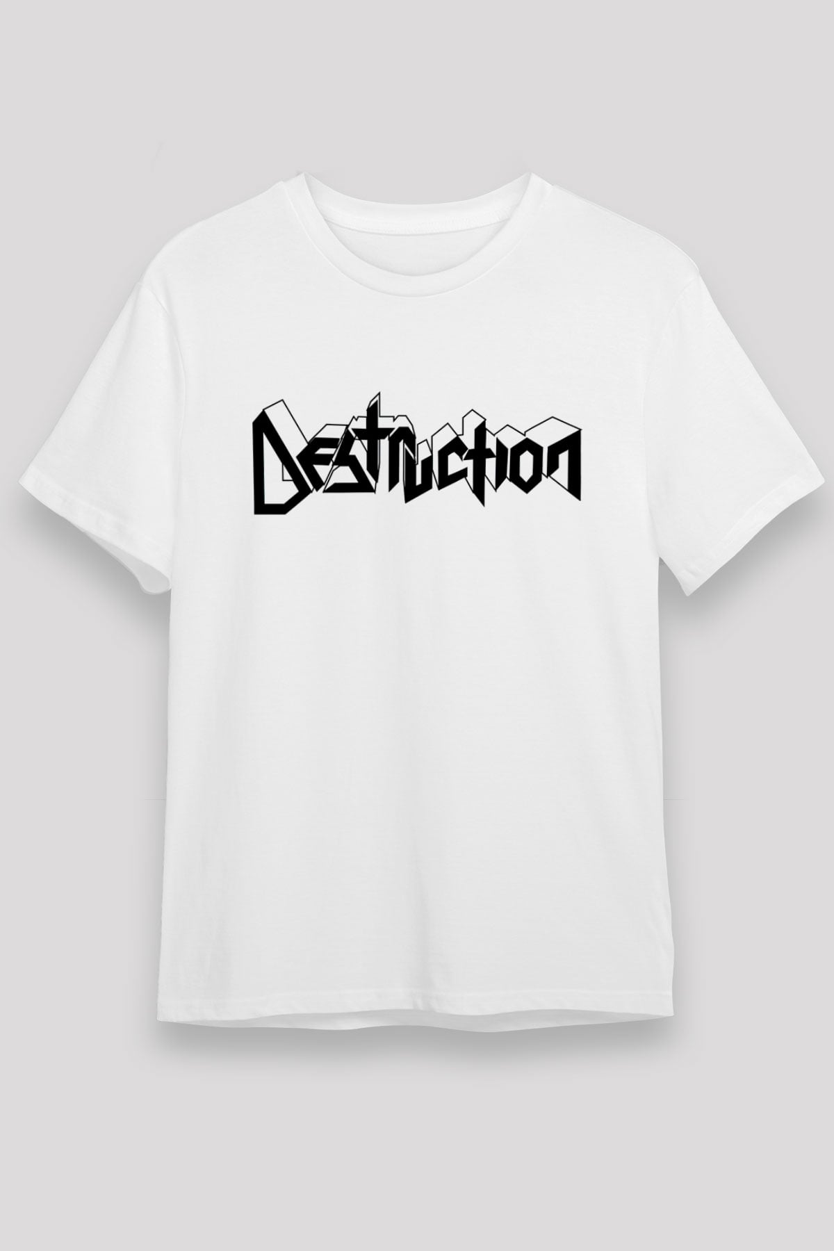 Destruction Beyaz Unisex Tişört T-Shirt - TişörtFabrikası