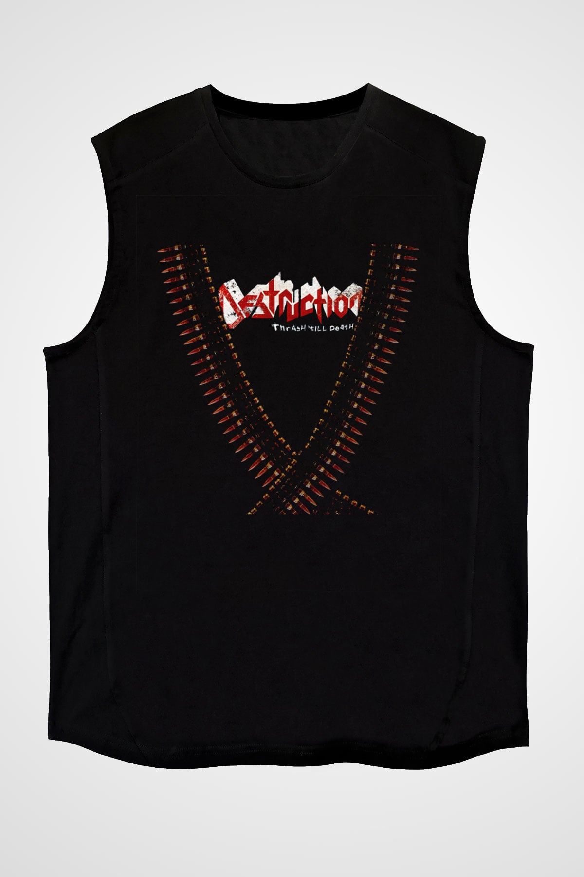 Destruction Siyah Unisex Kolsuz Tişört