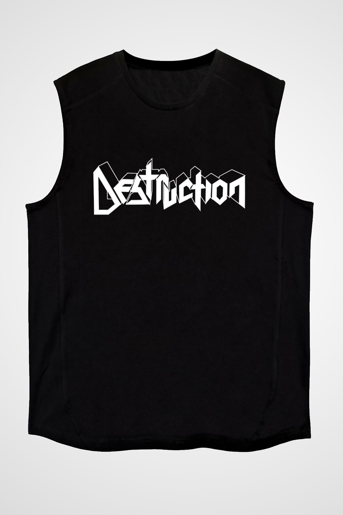 Destruction Siyah Unisex Kolsuz Tişört