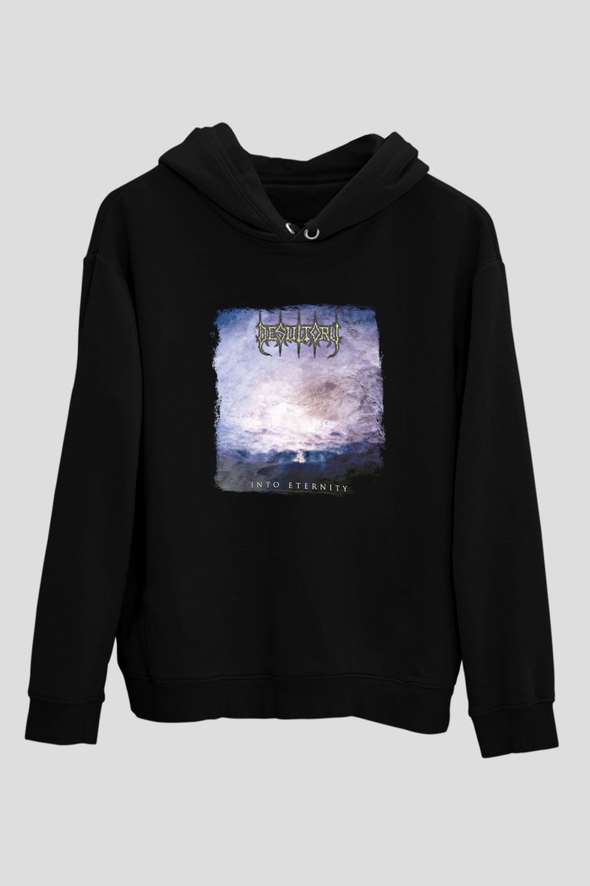 Desultory Baskılı Unisex Siyah Hoodie