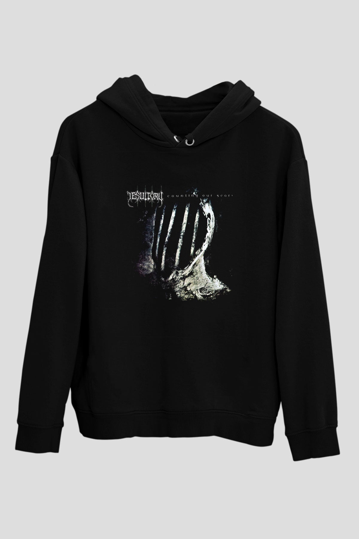 Desultory Baskılı Unisex Siyah Hoodie