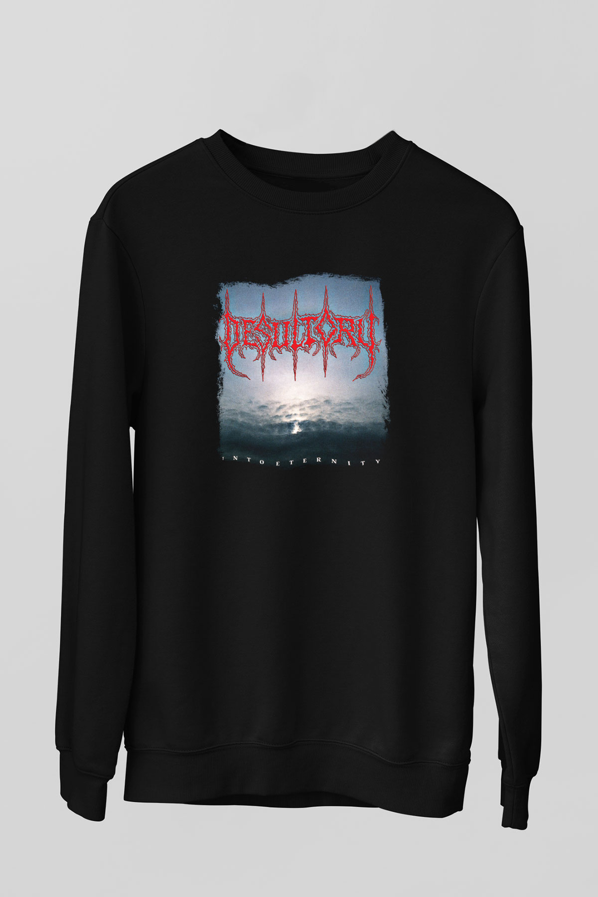 Desultory Baskılı Unisex Siyah Sweatshirt