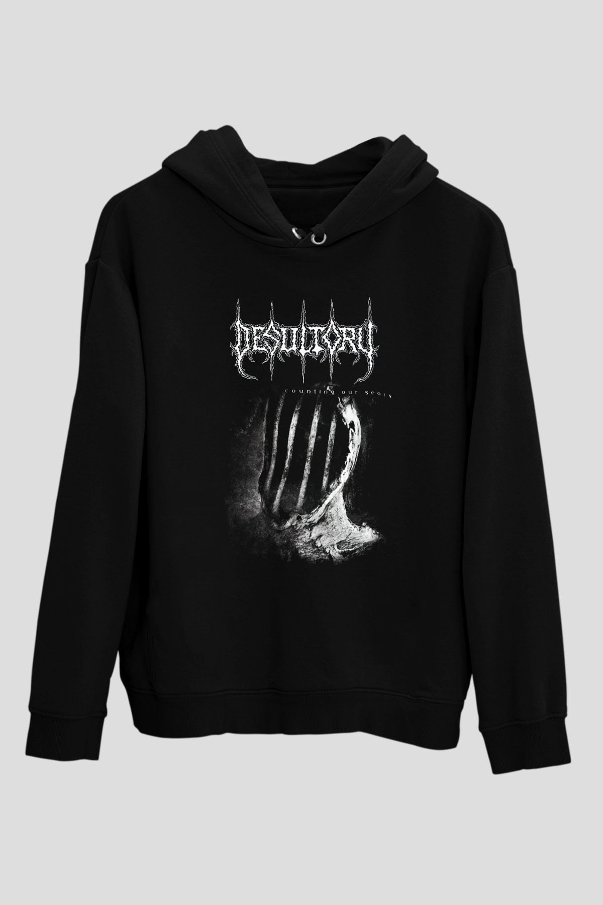 Desultory Siyah Unisex Kapüşonlu Sweatshirt