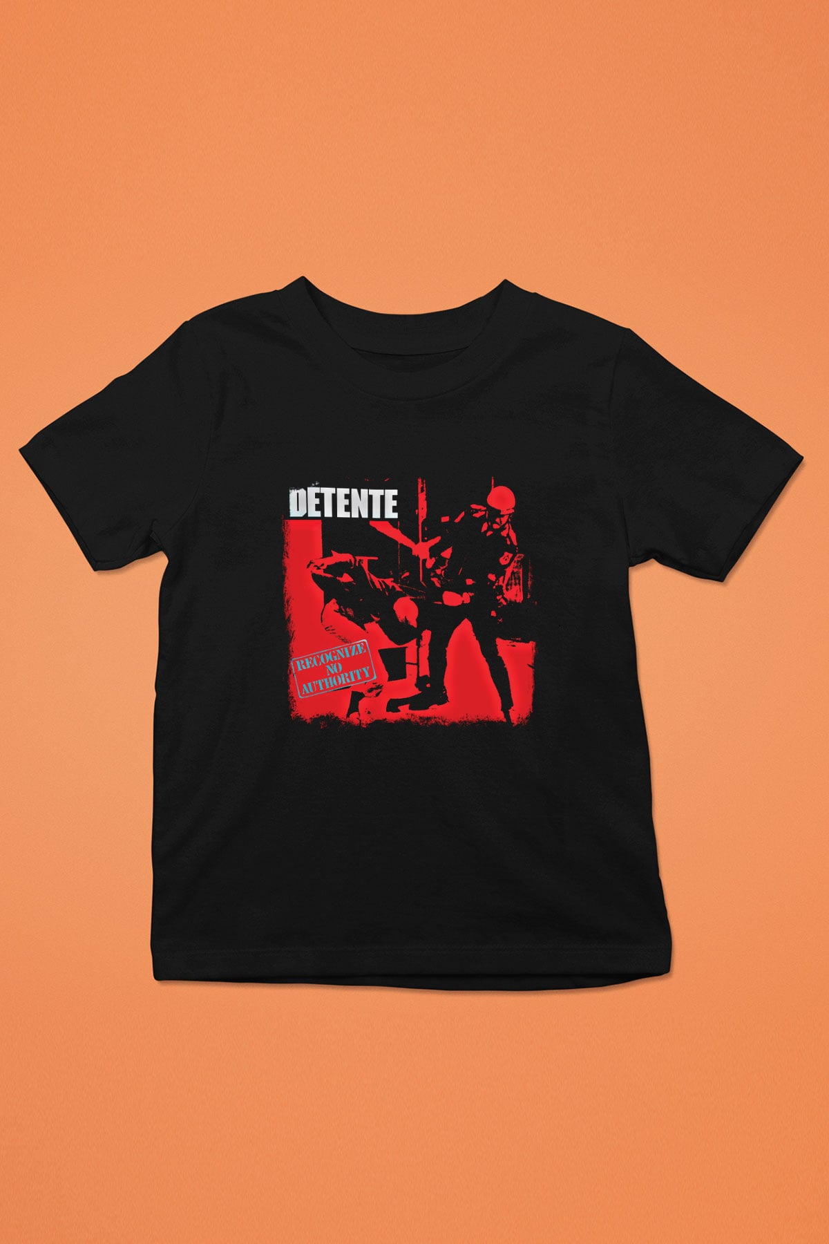 Detente Baskılı Unisex Siyah Çocuk Tişört