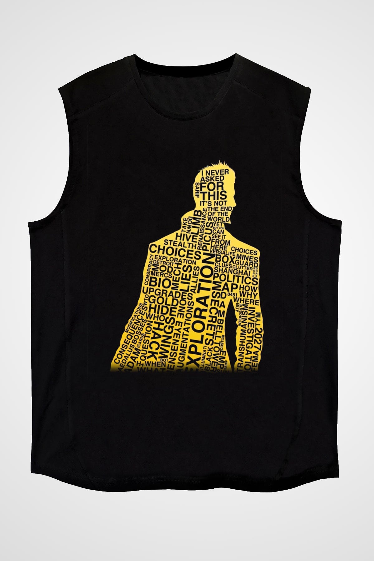 Deus Ex Siyah Unisex Kolsuz Tişört