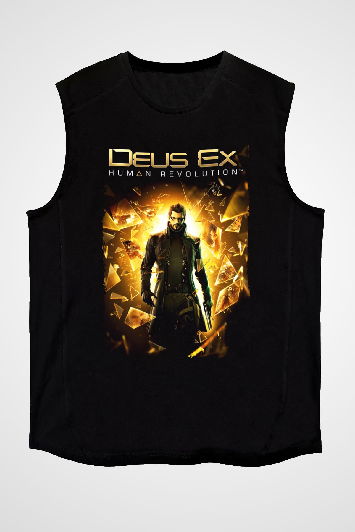 Deus Ex Siyah Unisex Kolsuz Tişört